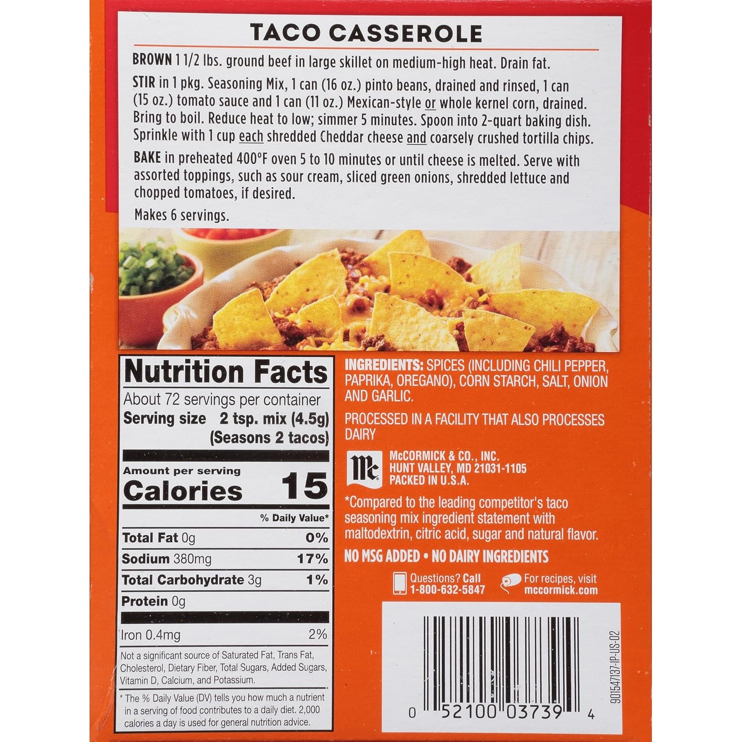 image:imageMcCormick Original Taco Seasoning Mix 6 lb Six Pound Container of Taco Seasoning Mix Best for Seasoning Ground Beef Turkey Chicken Burgers Tacos Rice and Vegetables12 Ounce Pack of 1