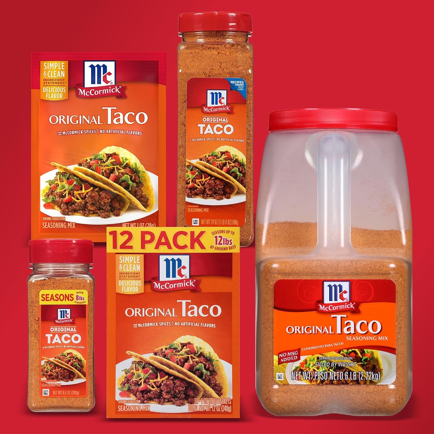 image:imageMcCormick Original Taco Seasoning Mix 6 lb Six Pound Container of Taco Seasoning Mix Best for Seasoning Ground Beef Turkey Chicken Burgers Tacos Rice and Vegetables12 Ounce Pack of 1
