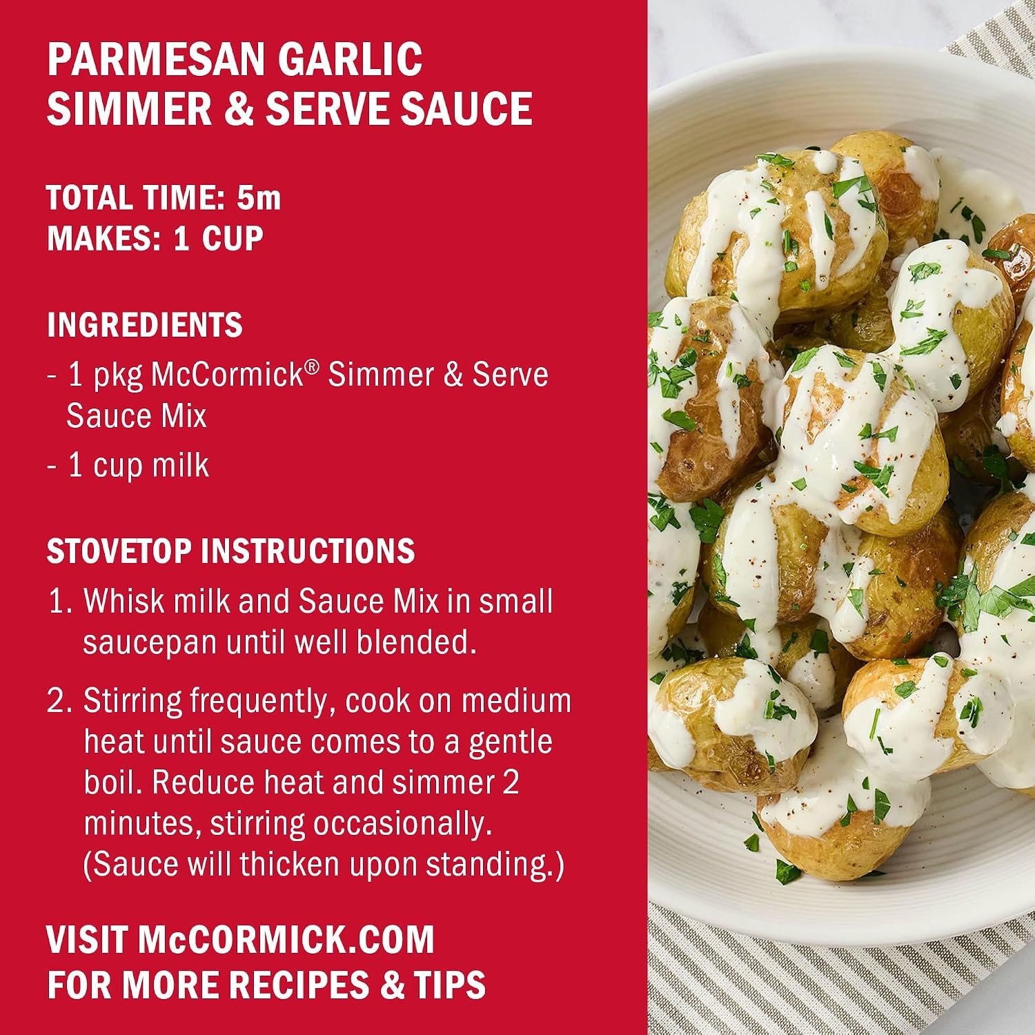 image:imageMcCormick Parmesan Garlic Simmer amp Serve Sauce Mix 087 oz