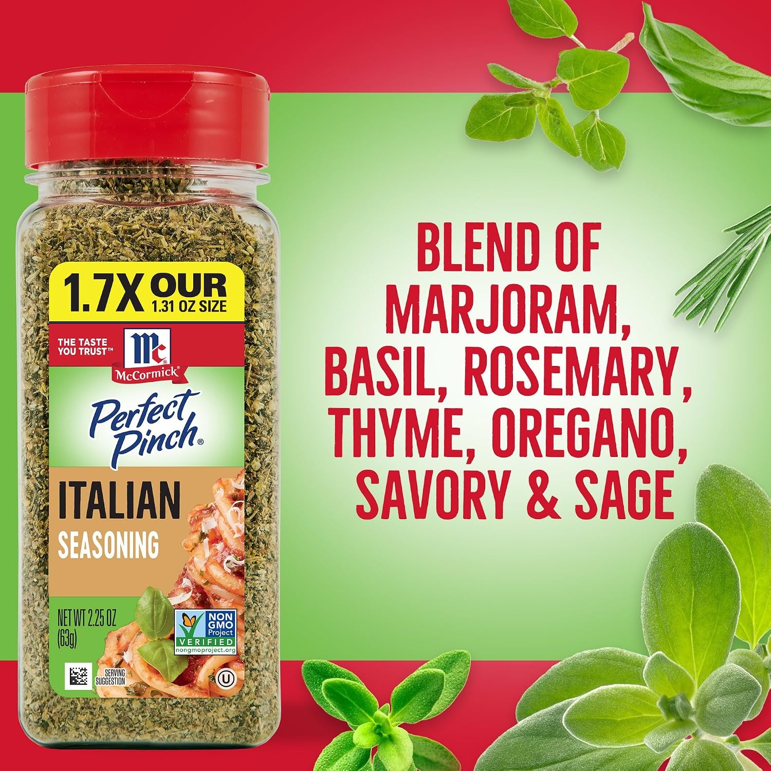 image:imageMcCormick Perfect Pinch Italian Seasoning 131 oz Pack of 6225 Ounce Pack of 1