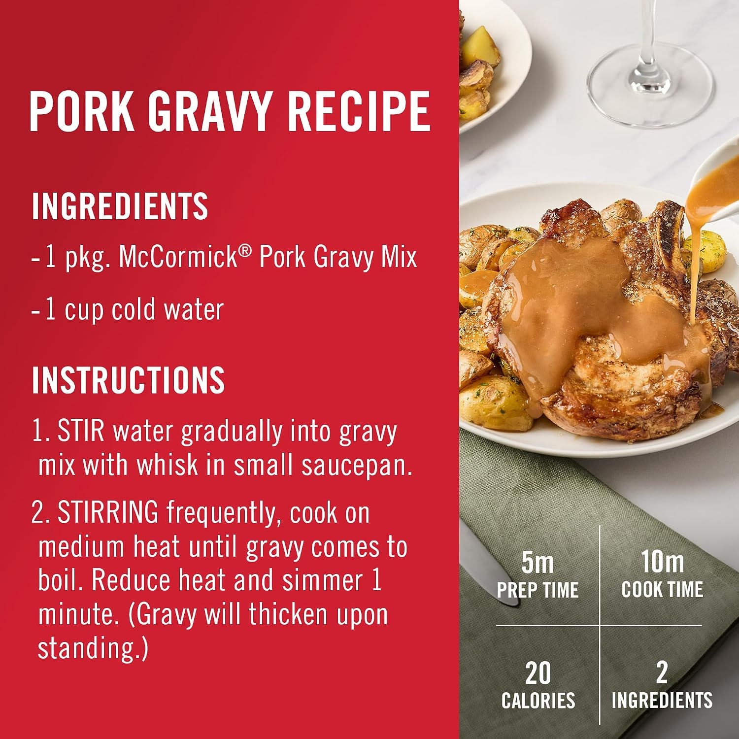 image:imageMcCormick Pork Gravy Mix 087 oz Pack of 12Pork Gravy Mix