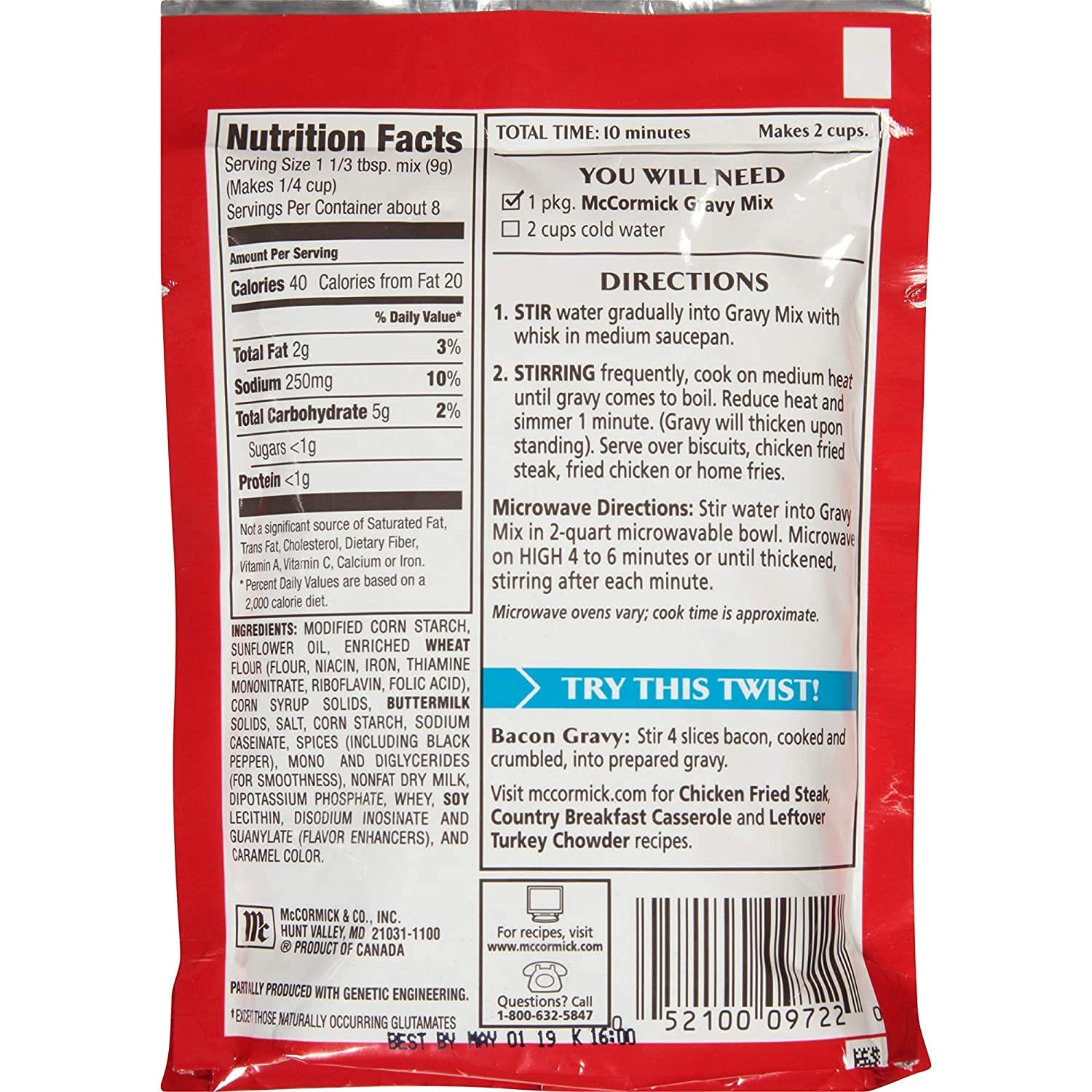 image:imageMcCormick Sausage Flavor Country Gravy Mix 264 ozOriginal