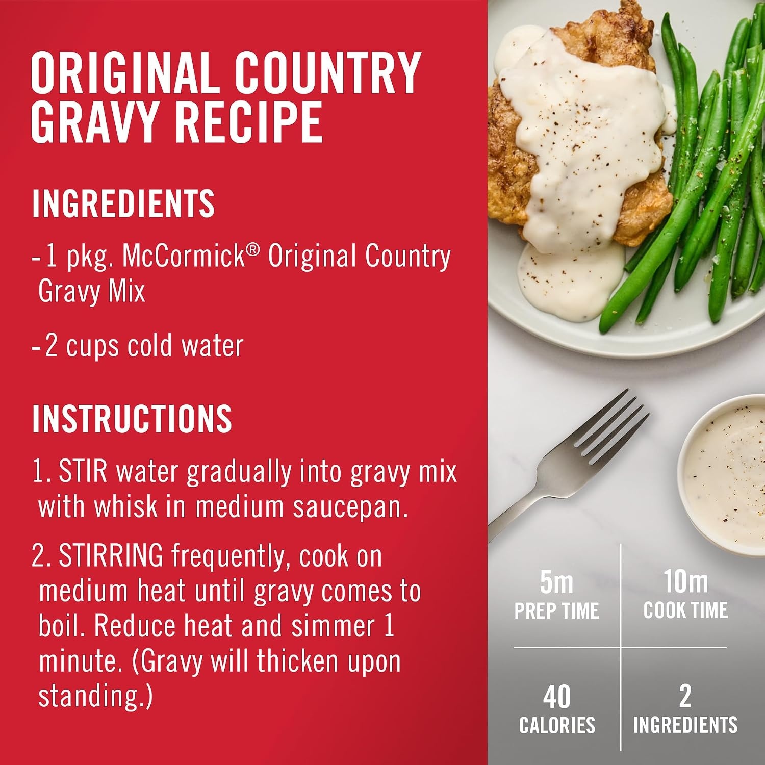 image:imageMcCormick Sausage Flavor Country Gravy Mix 264 ozOriginal