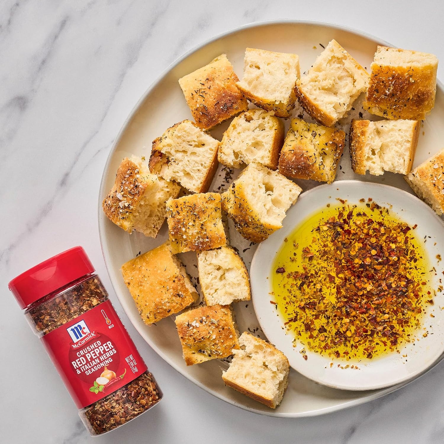 image:imageMcCormick Seasoning Crushed Red Pepper amp Italian Herbs Robust Italian Seasoning for Garlic Bread Pasta Dip and More 264 oz