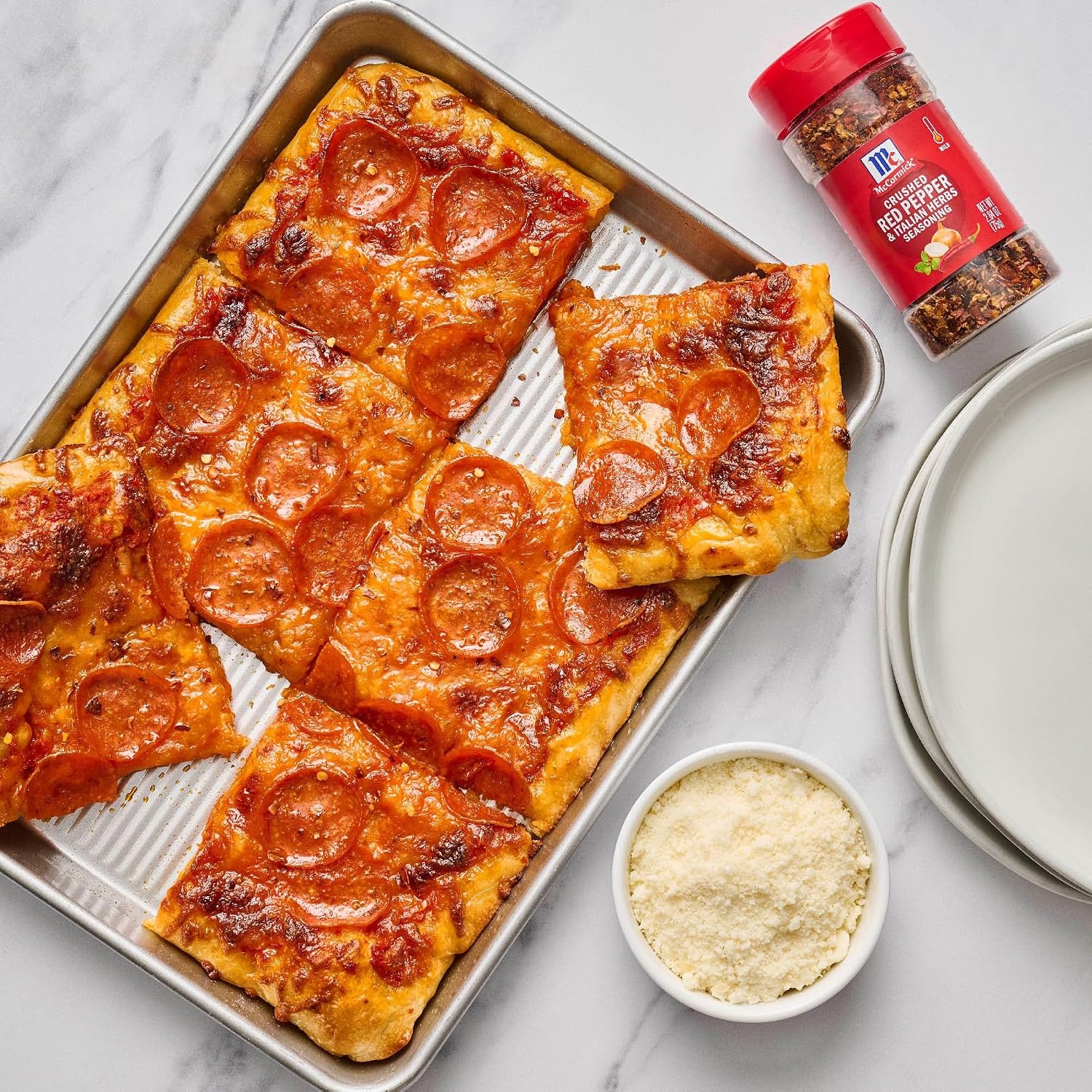 image:imageMcCormick Seasoning Crushed Red Pepper amp Italian Herbs Robust Italian Seasoning for Garlic Bread Pasta Dip and More 264 oz
