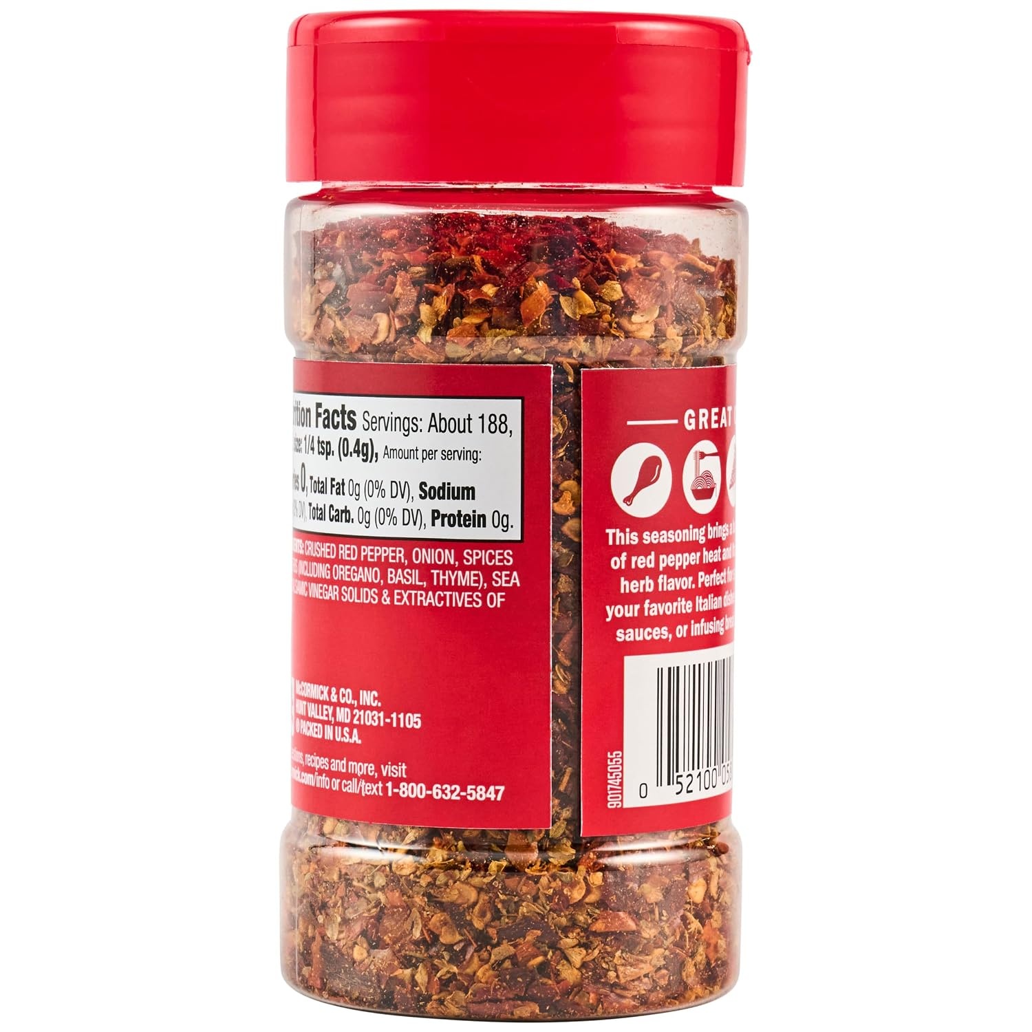 image:imageMcCormick Seasoning Crushed Red Pepper amp Italian Herbs Robust Italian Seasoning for Garlic Bread Pasta Dip and More 264 oz