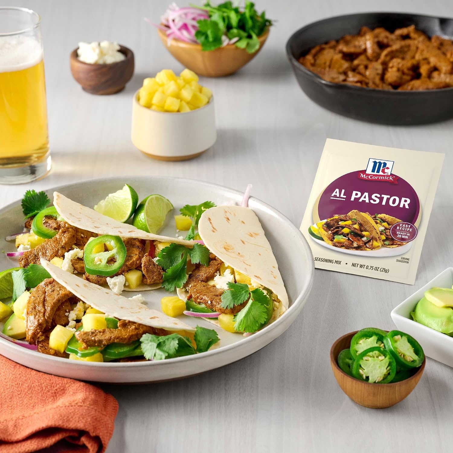 image:imageMcCormick Seasoning Mix Al Pastor Smoky Tangy amp Savory Al Pastor for Tacos Rice Bowls amp Burritos Ready to Serve In 20 Minutes 075 oz