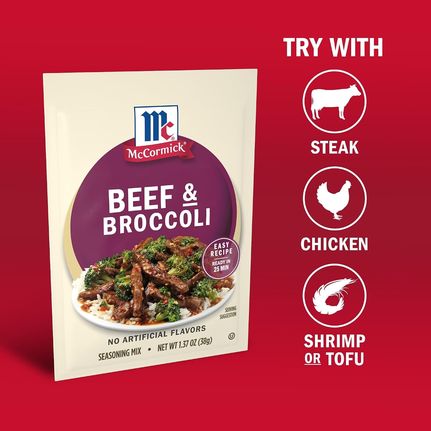 image:imageMcCormick Seasoning Mix Beef amp Broccoli No Artificial Flavors For RestaurantStyle Beef amp Broccoli in Just 25 Minutes 137 oz
