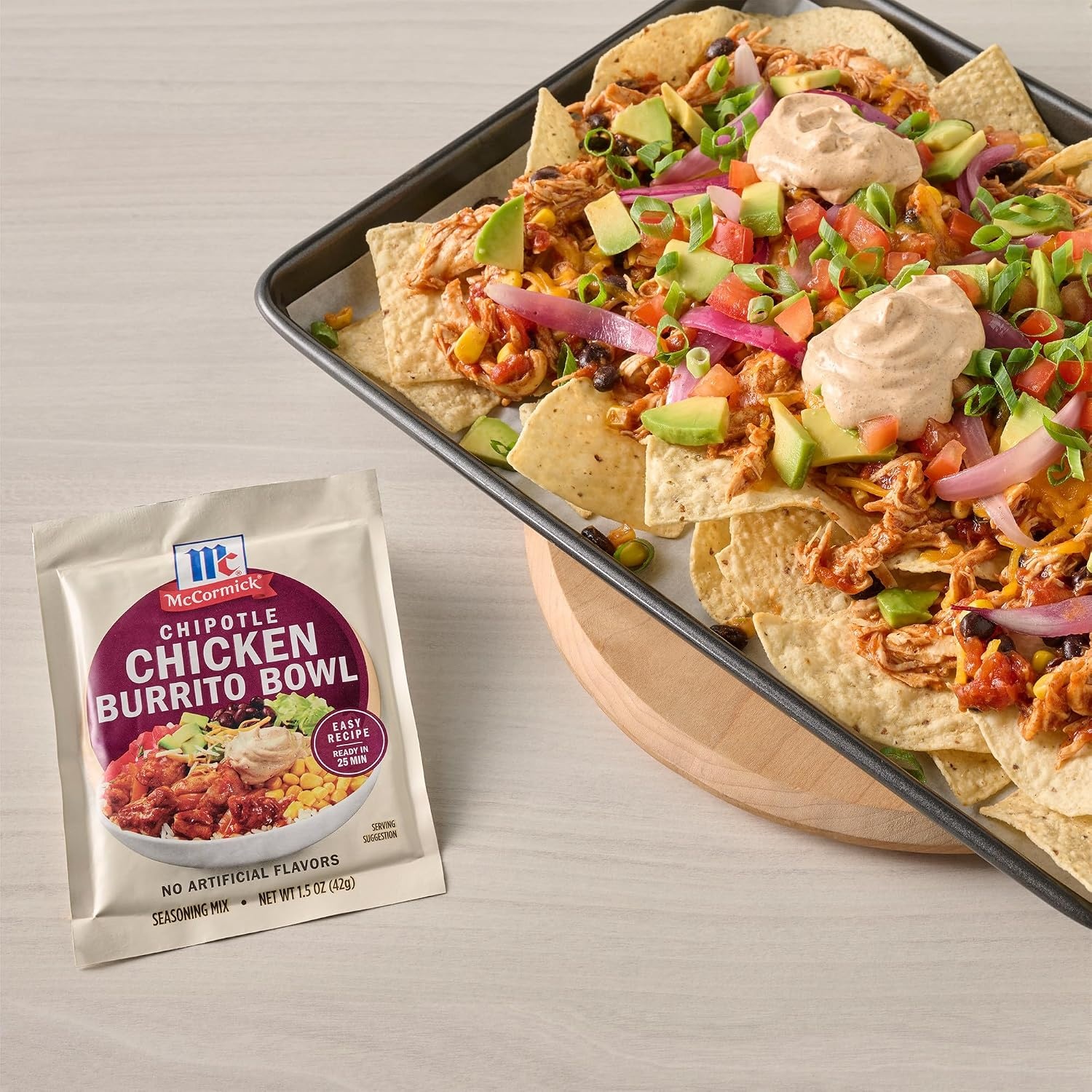 image:imageMcCormick Seasoning Mix Chipotle Chicken Burrito Bowl Zesty No Artificial Flavors Use with Chicken Steak Pork Shrimp Black Beans Vegetables Rice and More 15 oz