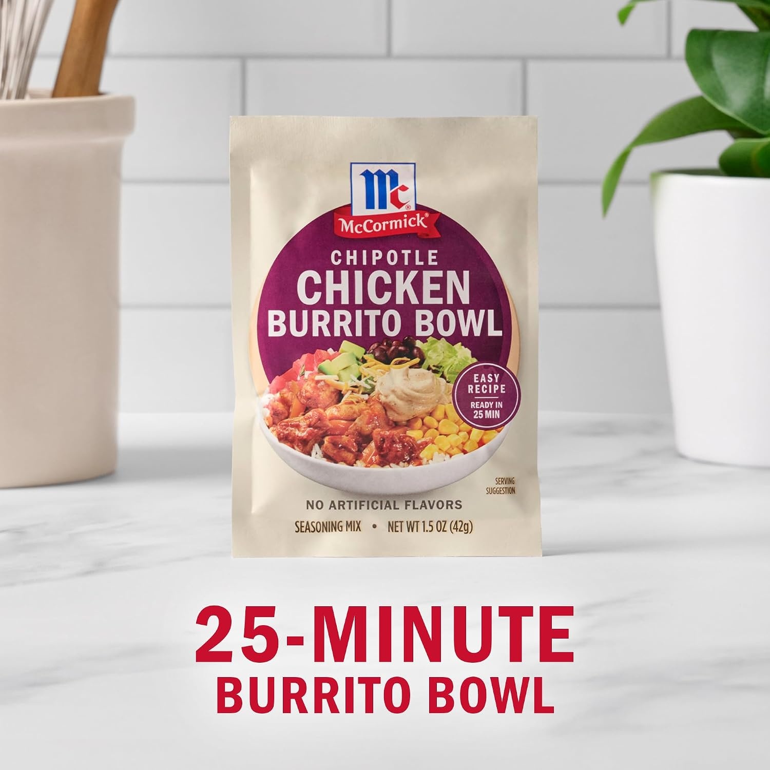 image:imageMcCormick Seasoning Mix Chipotle Chicken Burrito Bowl Zesty No Artificial Flavors Use with Chicken Steak Pork Shrimp Black Beans Vegetables Rice and More 15 oz