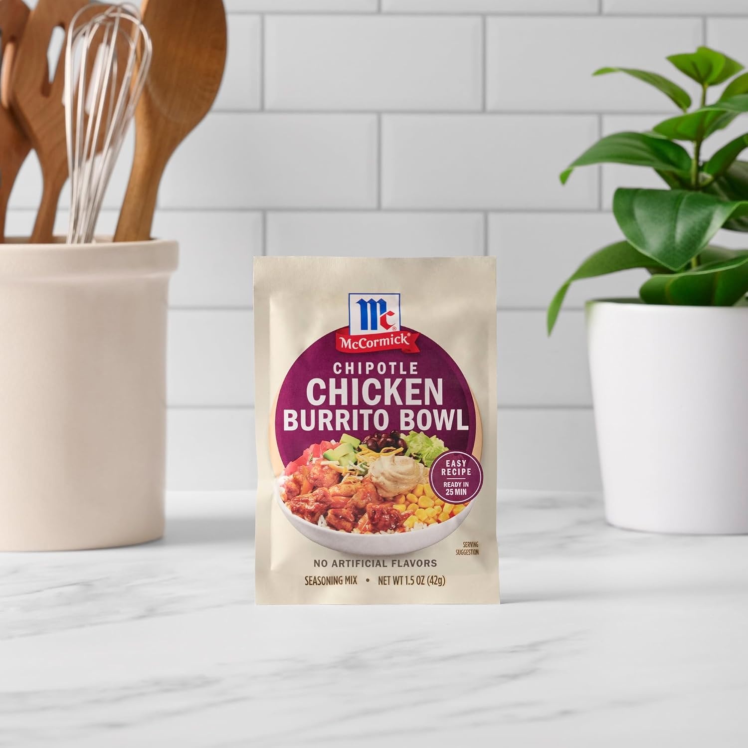 image:imageMcCormick Seasoning Mix Chipotle Chicken Burrito Bowl Zesty No Artificial Flavors Use with Chicken Steak Pork Shrimp Black Beans Vegetables Rice and More 15 oz Pack of 12