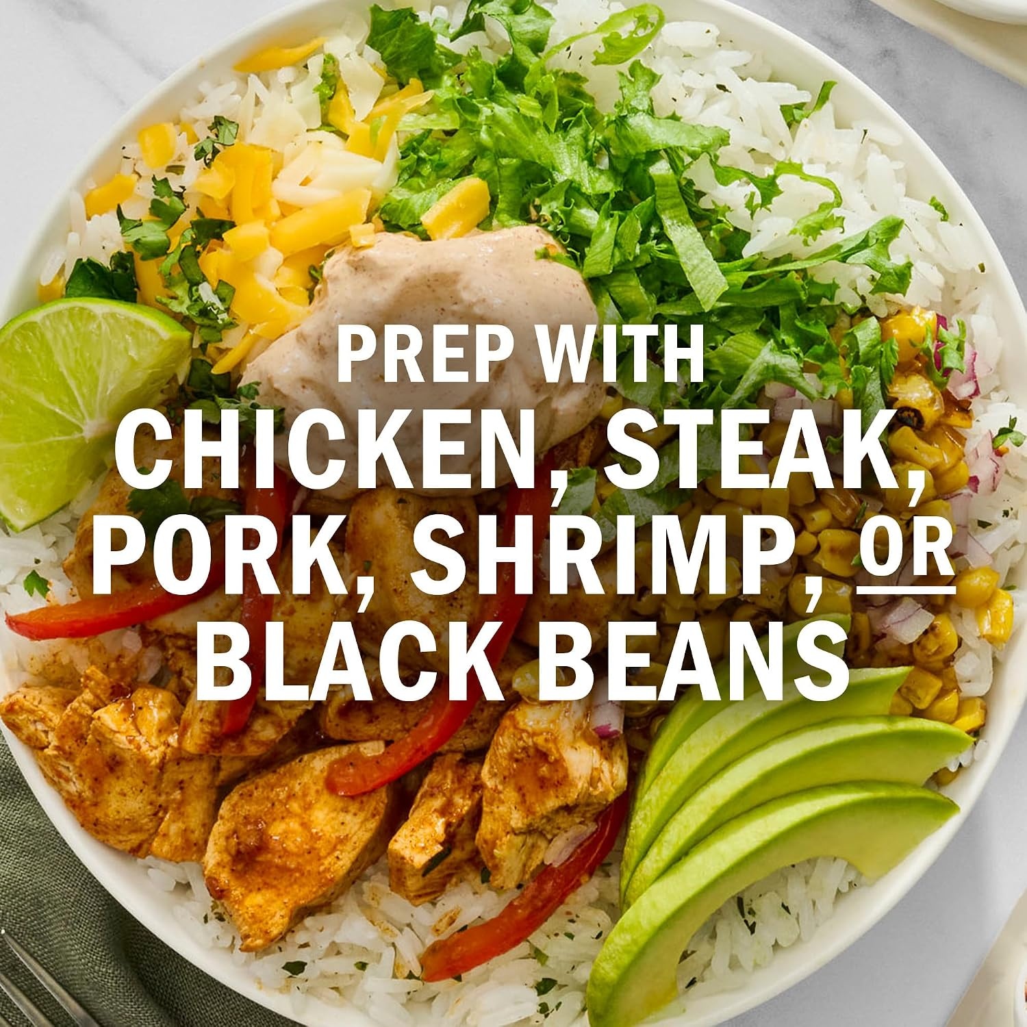 image:imageMcCormick Seasoning Mix Chipotle Chicken Burrito Bowl Zesty No Artificial Flavors Use with Chicken Steak Pork Shrimp Black Beans Vegetables Rice and More 15 oz