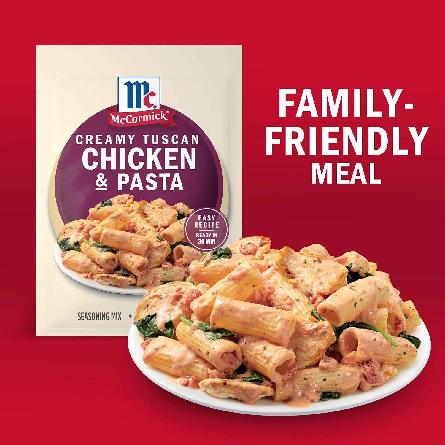 image:imageMcCormick Seasoning Mix Creamy Tuscan Chicken amp Pasta Cream Sauce Mediterranean Italian Seasoning Use with Chicken Rigatoni Penne Baby Spinach and More 087 oz