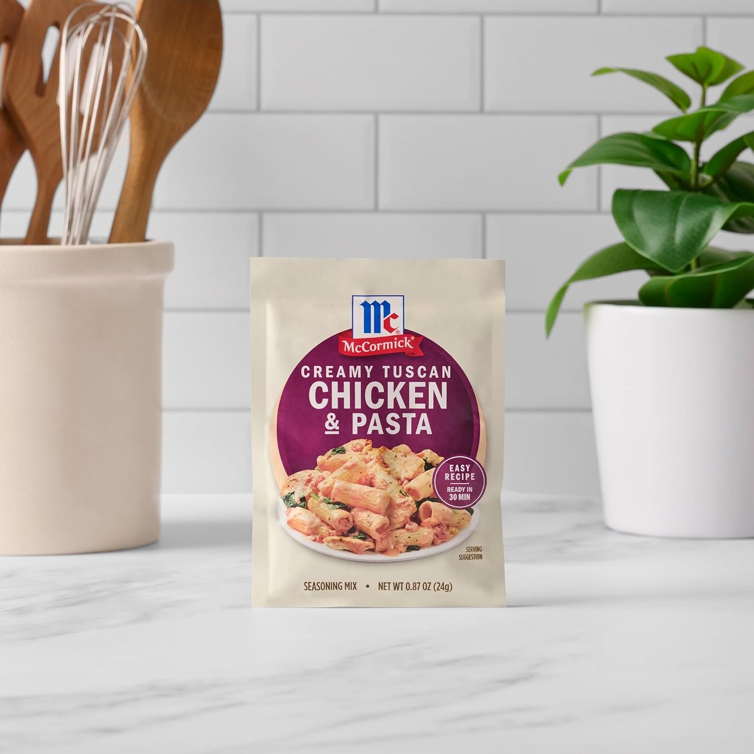 image:imageMcCormick Seasoning Mix Creamy Tuscan Chicken amp Pasta Cream Sauce Mediterranean Italian Seasoning Use with Chicken Rigatoni Penne Baby Spinach and More 087 oz Pack of 12