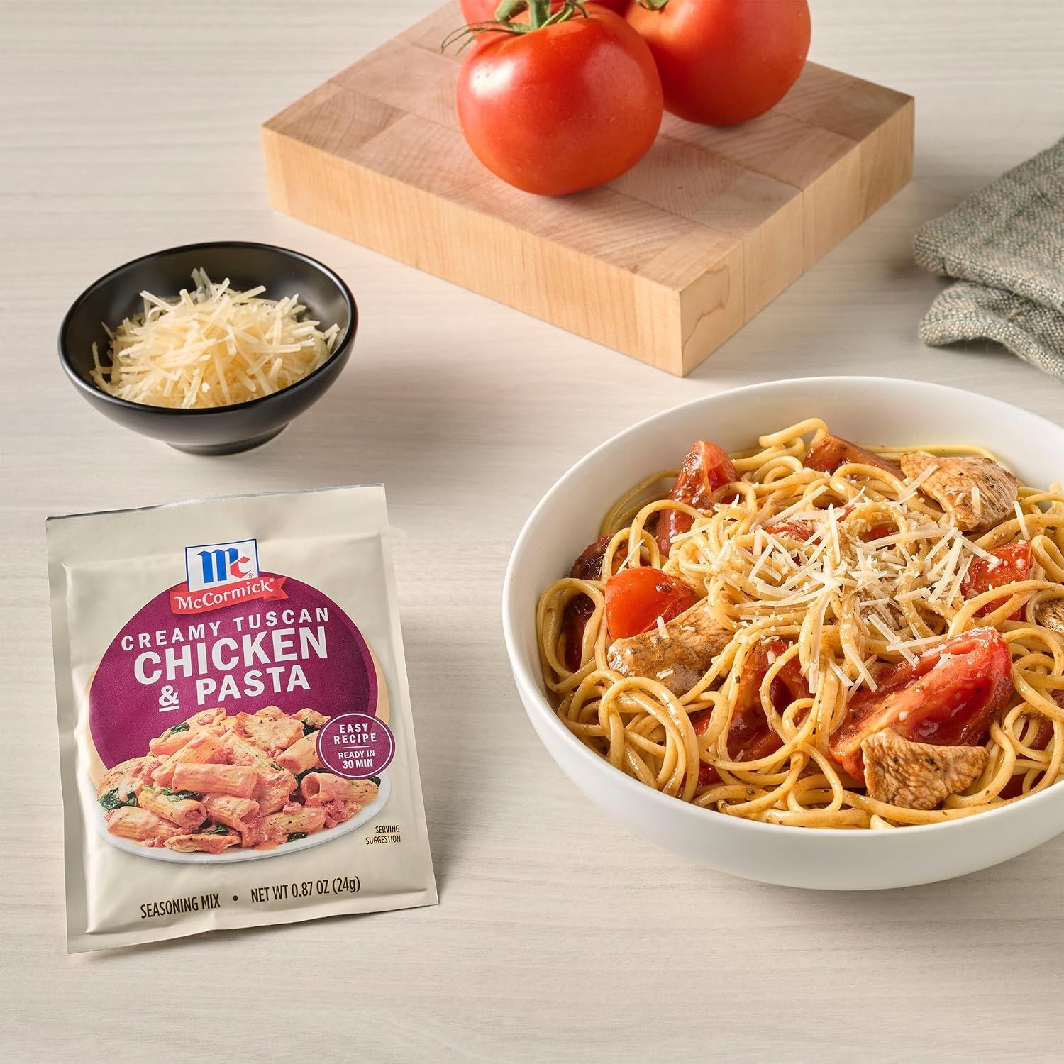 image:imageMcCormick Seasoning Mix Creamy Tuscan Chicken amp Pasta Cream Sauce Mediterranean Italian Seasoning Use with Chicken Rigatoni Penne Baby Spinach and More 087 oz Pack of 12