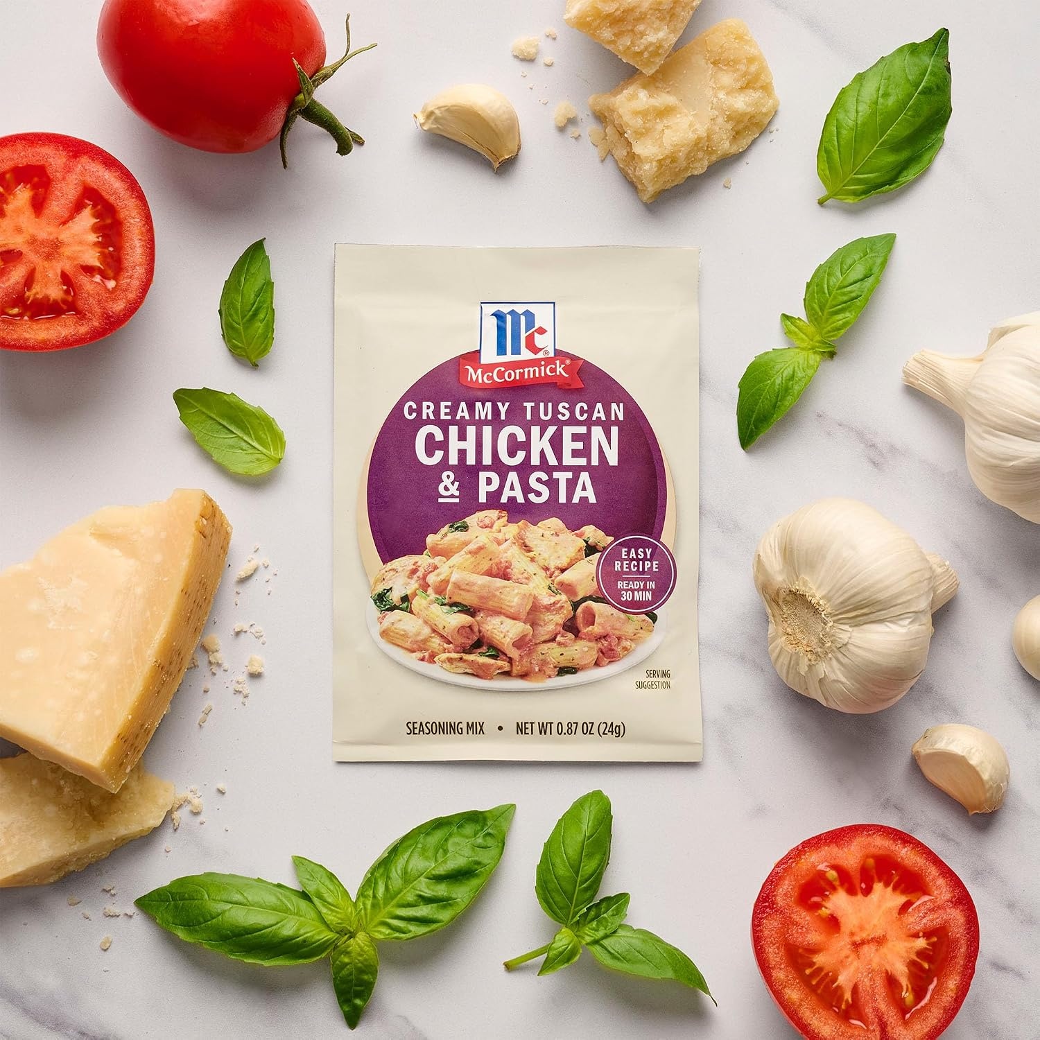 image:imageMcCormick Seasoning Mix Creamy Tuscan Chicken amp Pasta Cream Sauce Mediterranean Italian Seasoning Use with Chicken Rigatoni Penne Baby Spinach and More 087 oz Pack of 12