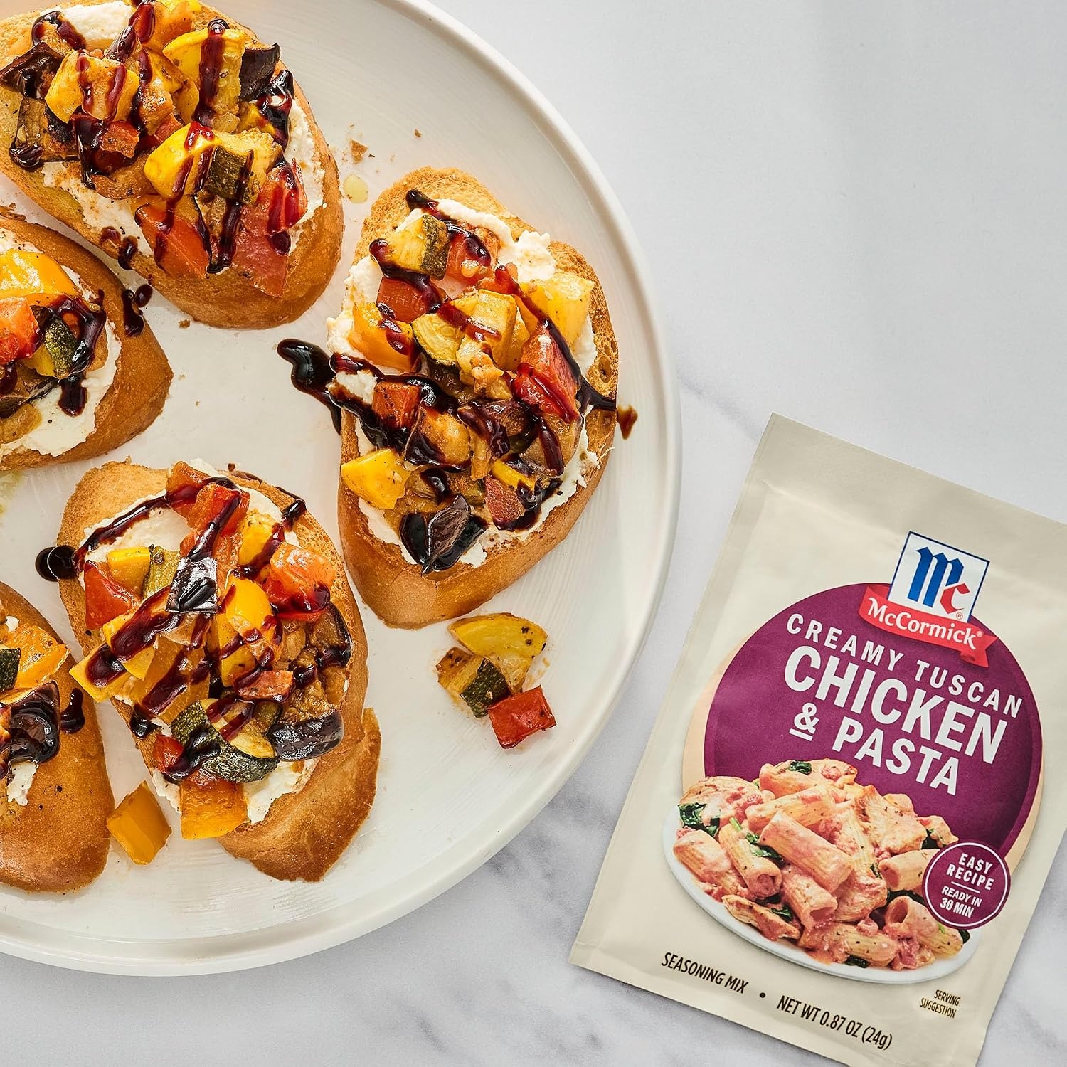 image:imageMcCormick Seasoning Mix Creamy Tuscan Chicken amp Pasta Cream Sauce Mediterranean Italian Seasoning Use with Chicken Rigatoni Penne Baby Spinach and More 087 oz Pack of 12