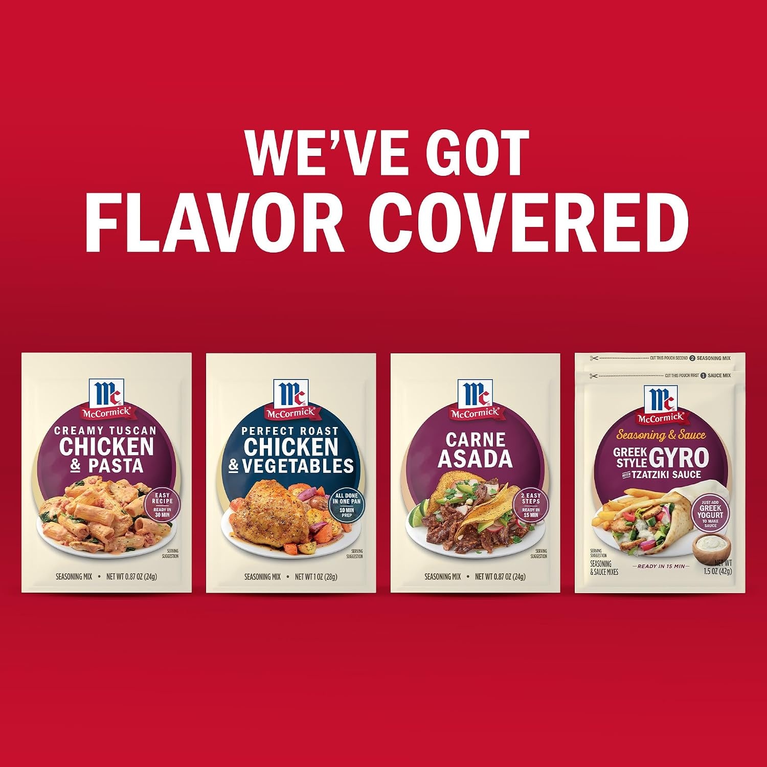 image:imageMcCormick Seasoning Mix Creamy Tuscan Chicken amp Pasta Cream Sauce Mediterranean Italian Seasoning Use with Chicken Rigatoni Penne Baby Spinach and More 087 oz Pack of 12