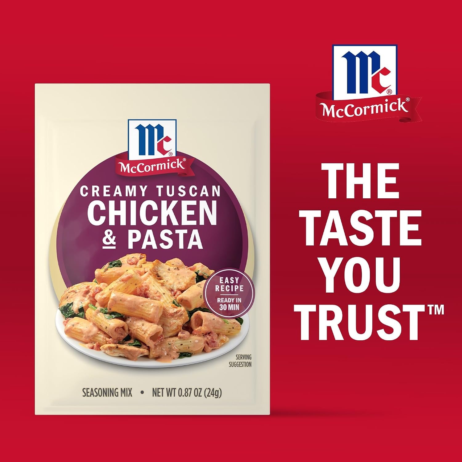 image:imageMcCormick Seasoning Mix Creamy Tuscan Chicken amp Pasta Cream Sauce Mediterranean Italian Seasoning Use with Chicken Rigatoni Penne Baby Spinach and More 087 oz Pack of 12