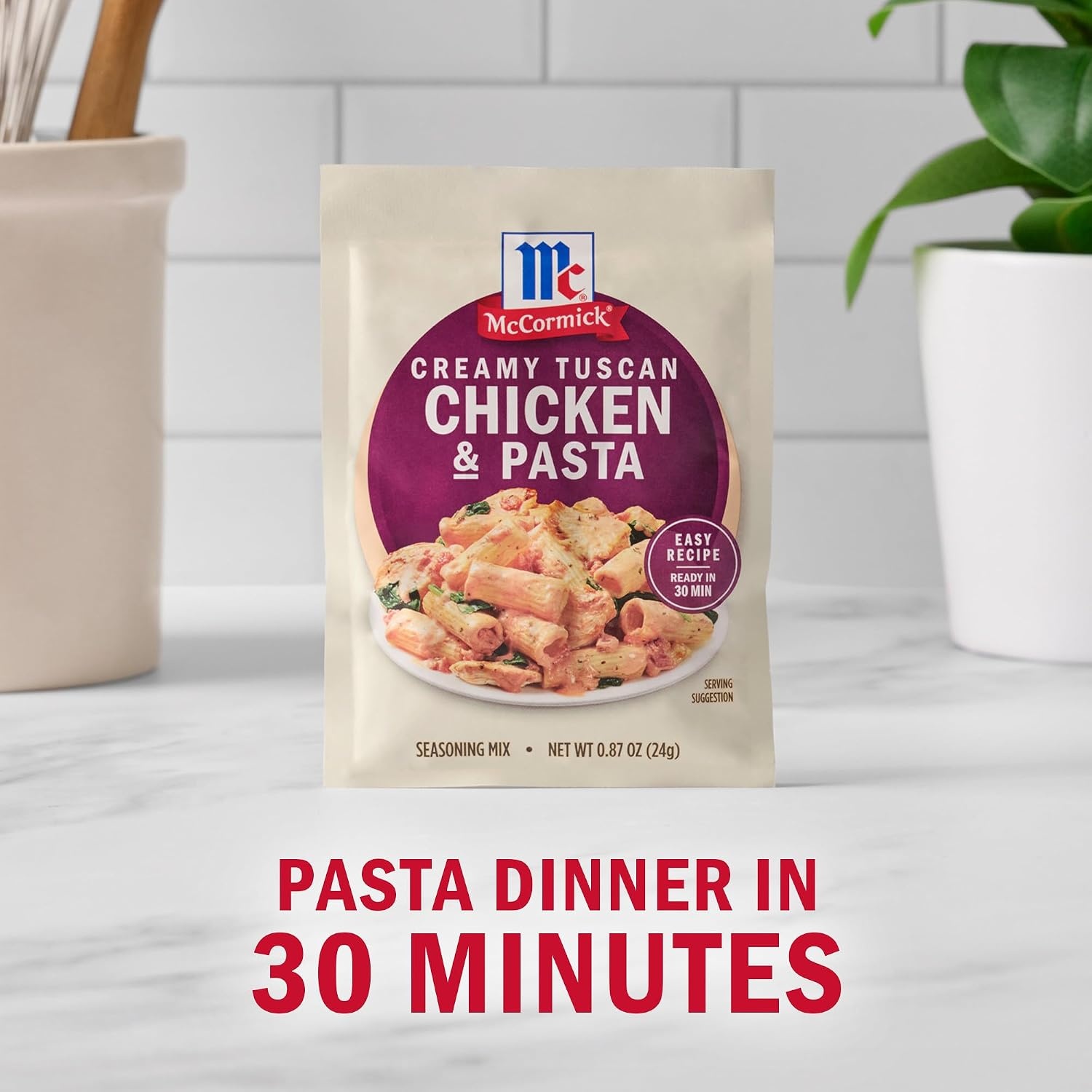 image:imageMcCormick Seasoning Mix Creamy Tuscan Chicken amp Pasta Cream Sauce Mediterranean Italian Seasoning Use with Chicken Rigatoni Penne Baby Spinach and More 087 oz