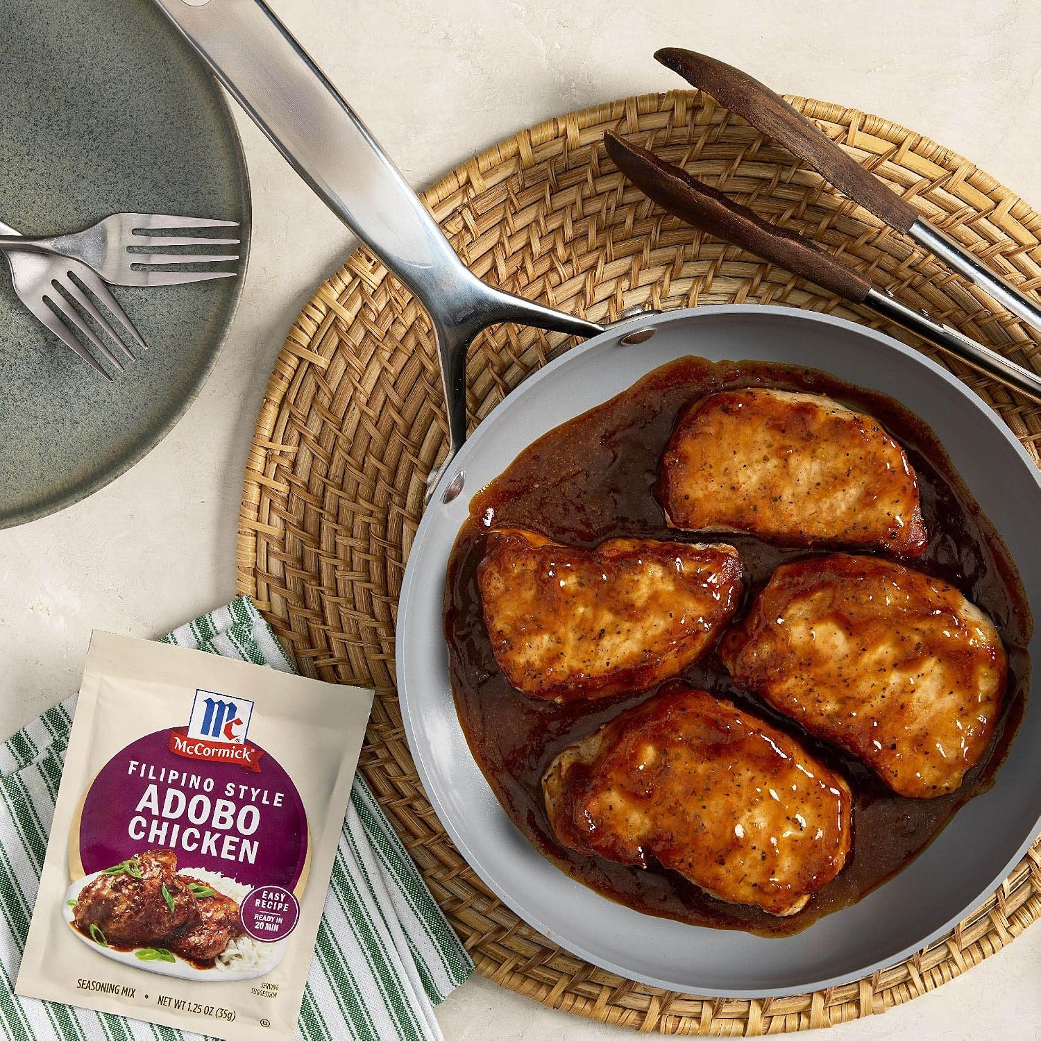 image:imageMcCormick Seasoning Mix Filipino Style Adobo Chicken For Savory Sweet amp Tangy Filipino Style Adobo Chicken in Just 20 Minutes 125 oz