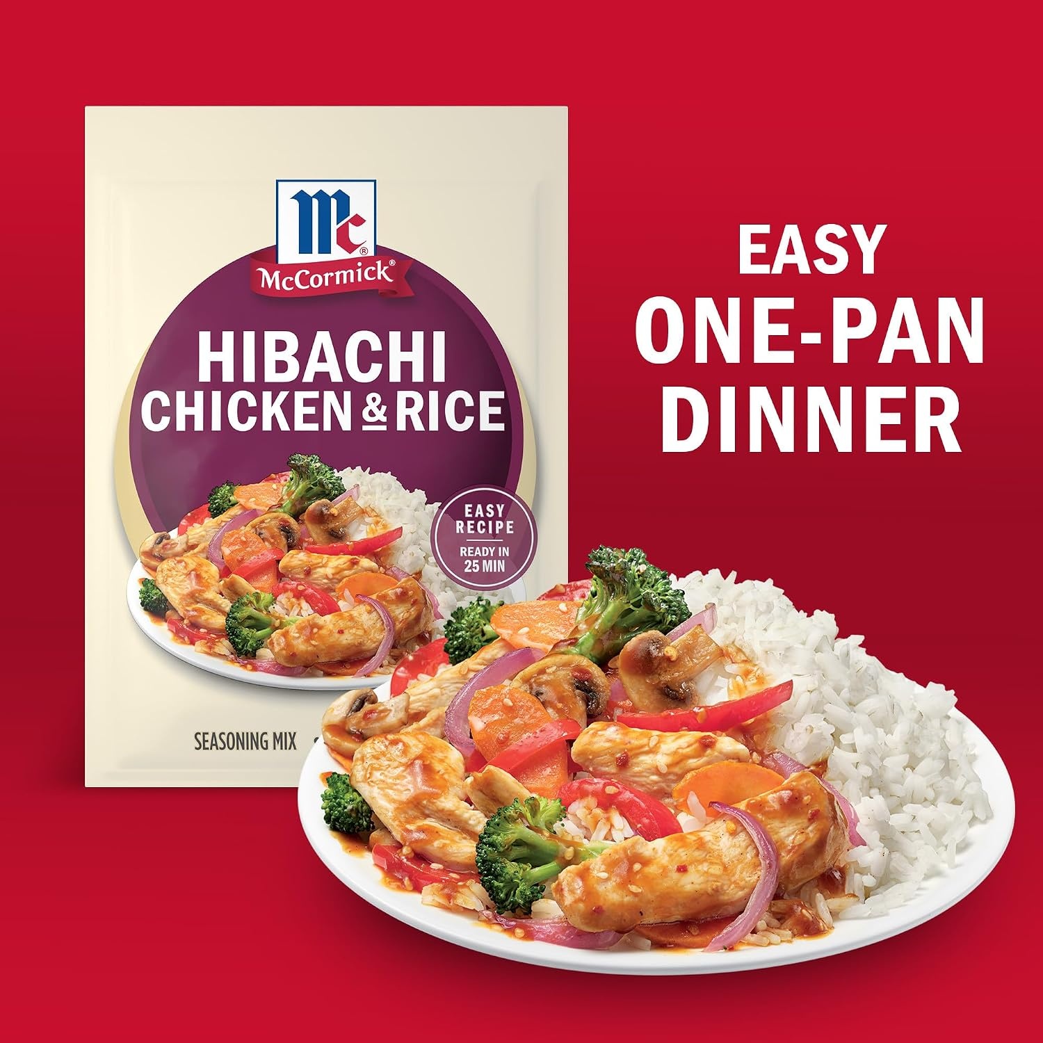 image:imageMcCormick Seasoning Mix Hibachi Chicken amp Rice Gluten Free No MSG Added Soy Sauce Use with Chicken Vegetables Rice Noodles and More 1 oz