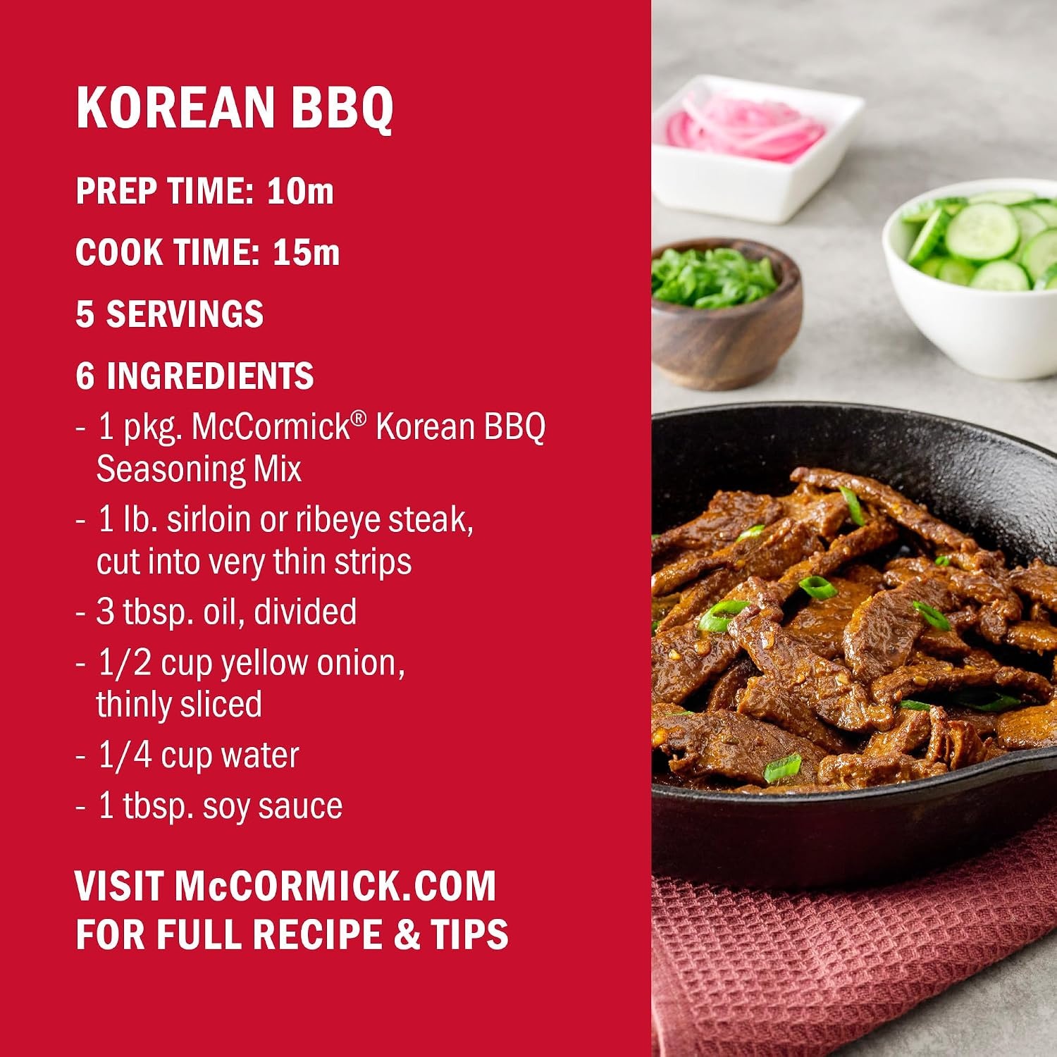 image:imageMcCormick Seasoning Mix Korean BBQ For Sweet amp Savory Korean BBQ Steak in Just 25 Minutes 112 oz Pack of 12Korean BBQ