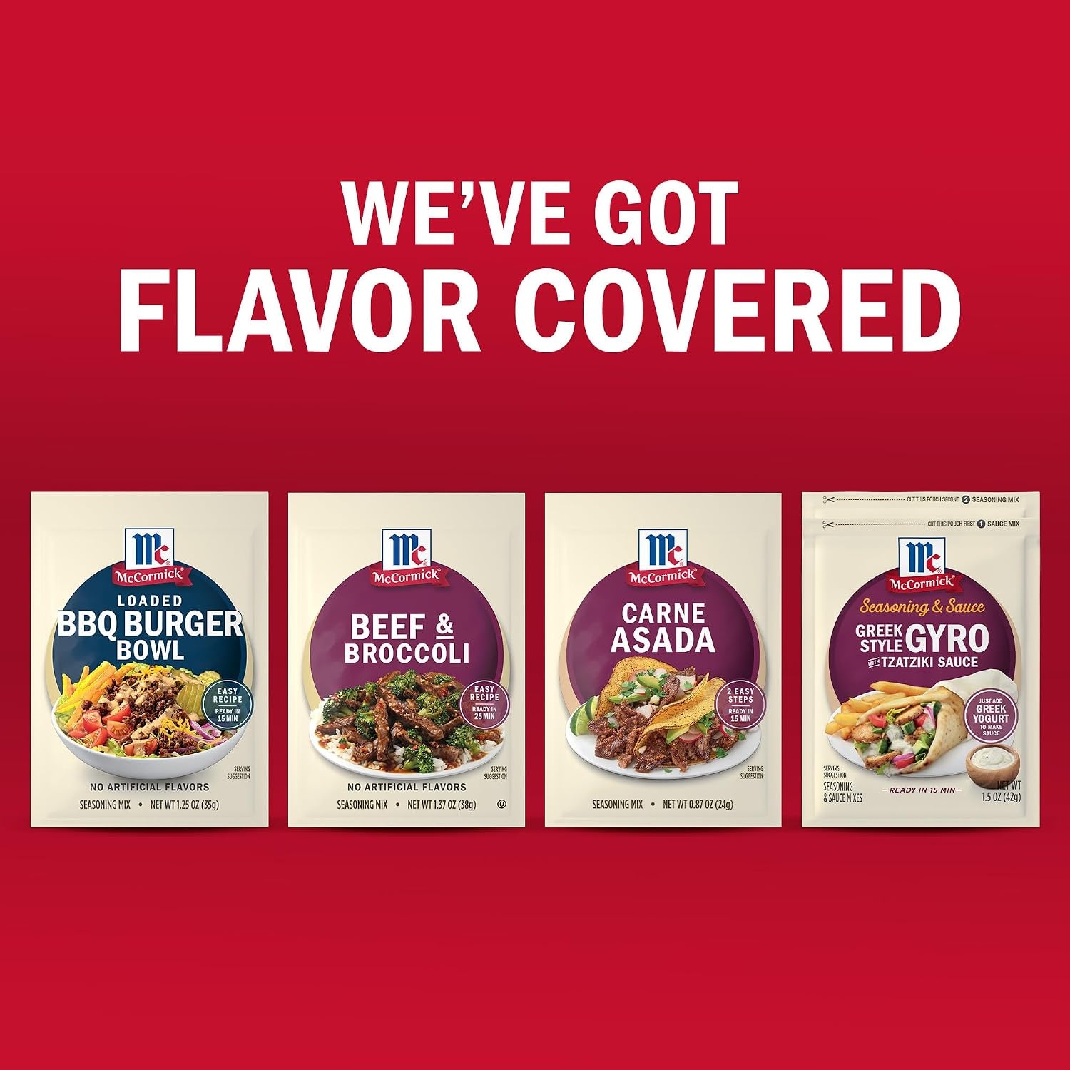 image:imageMcCormick Seasoning Mix Loaded BBQ Burger Bowl Hearty Ground Meat Smash Burger Seasoning No Artificial Flavors Use with Beef Chicken Pork and More 125 oz