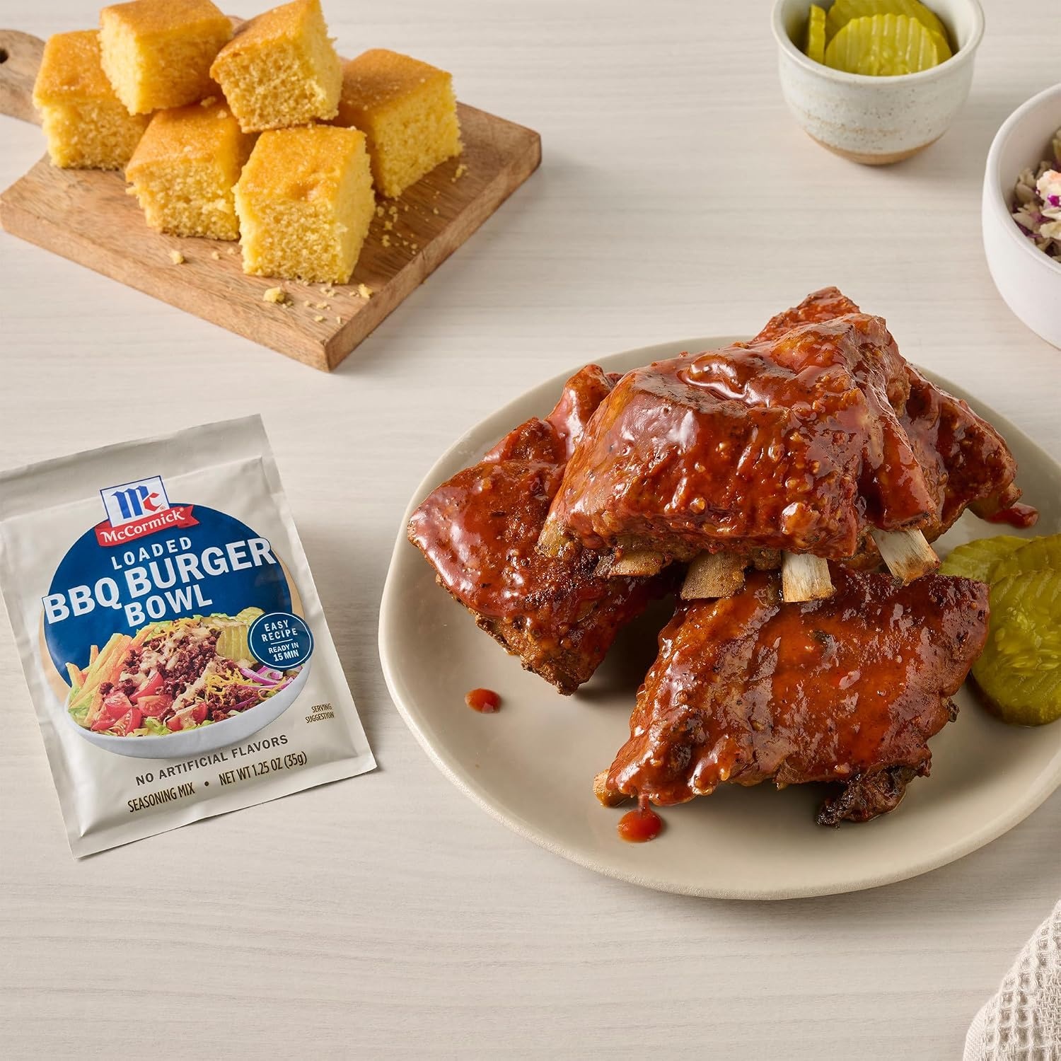 image:imageMcCormick Seasoning Mix Loaded BBQ Burger Bowl Hearty Ground Meat Smash Burger Seasoning No Artificial Flavors Use with Beef Chicken Pork and More 125 oz