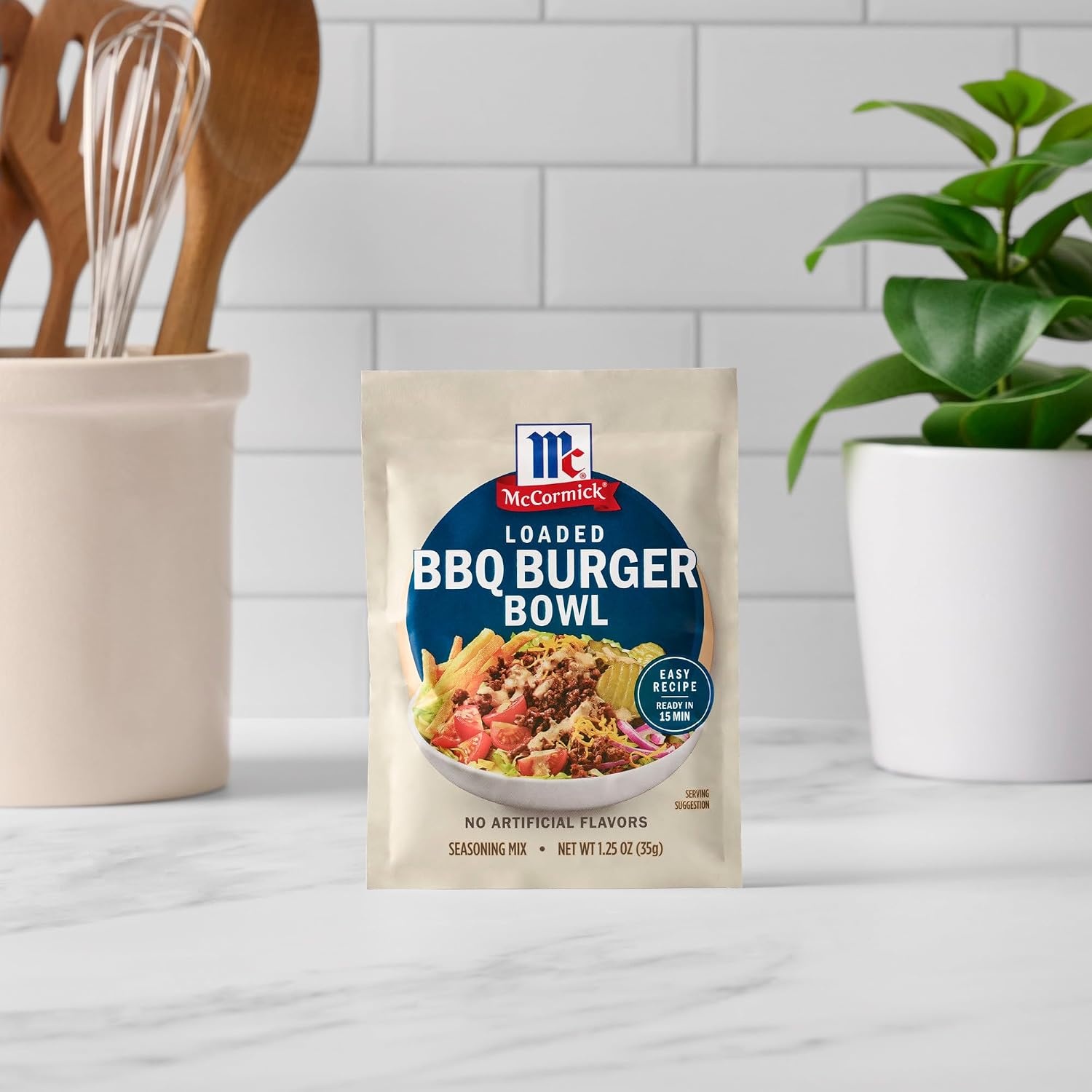 image:imageMcCormick Seasoning Mix Loaded BBQ Burger Bowl Hearty Ground Meat Smash Burger Seasoning No Artificial Flavors Use with Beef Chicken Pork and More 125 oz Pack of 12