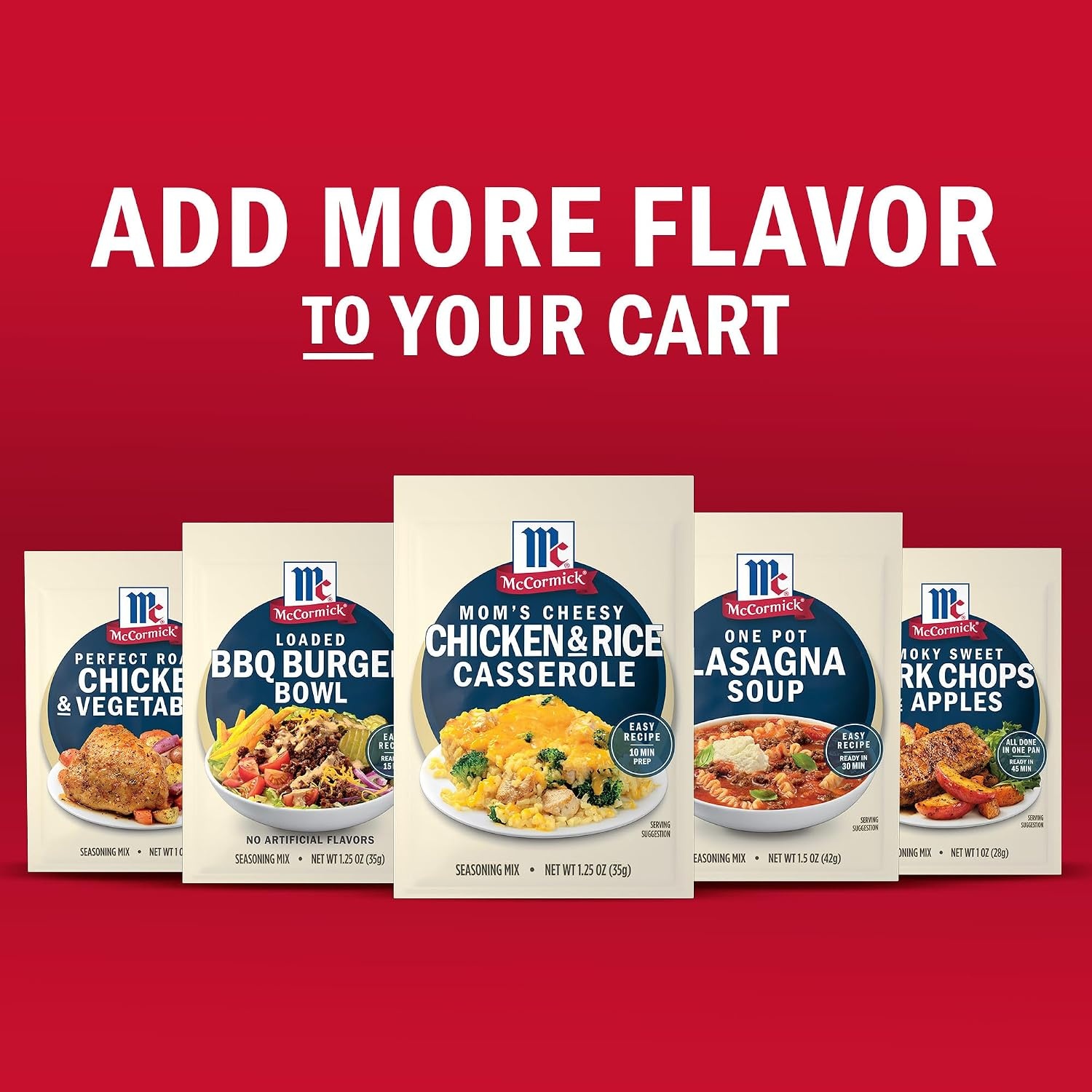 image:imageMcCormick Seasoning Mix Moms Cheesy Chicken amp Rice Casserole No MSG Added Long Grain Rice Cheesy Easy Made with Cheddar Cheese Garlic and McCormick Spices 125 oz Pack of 12
