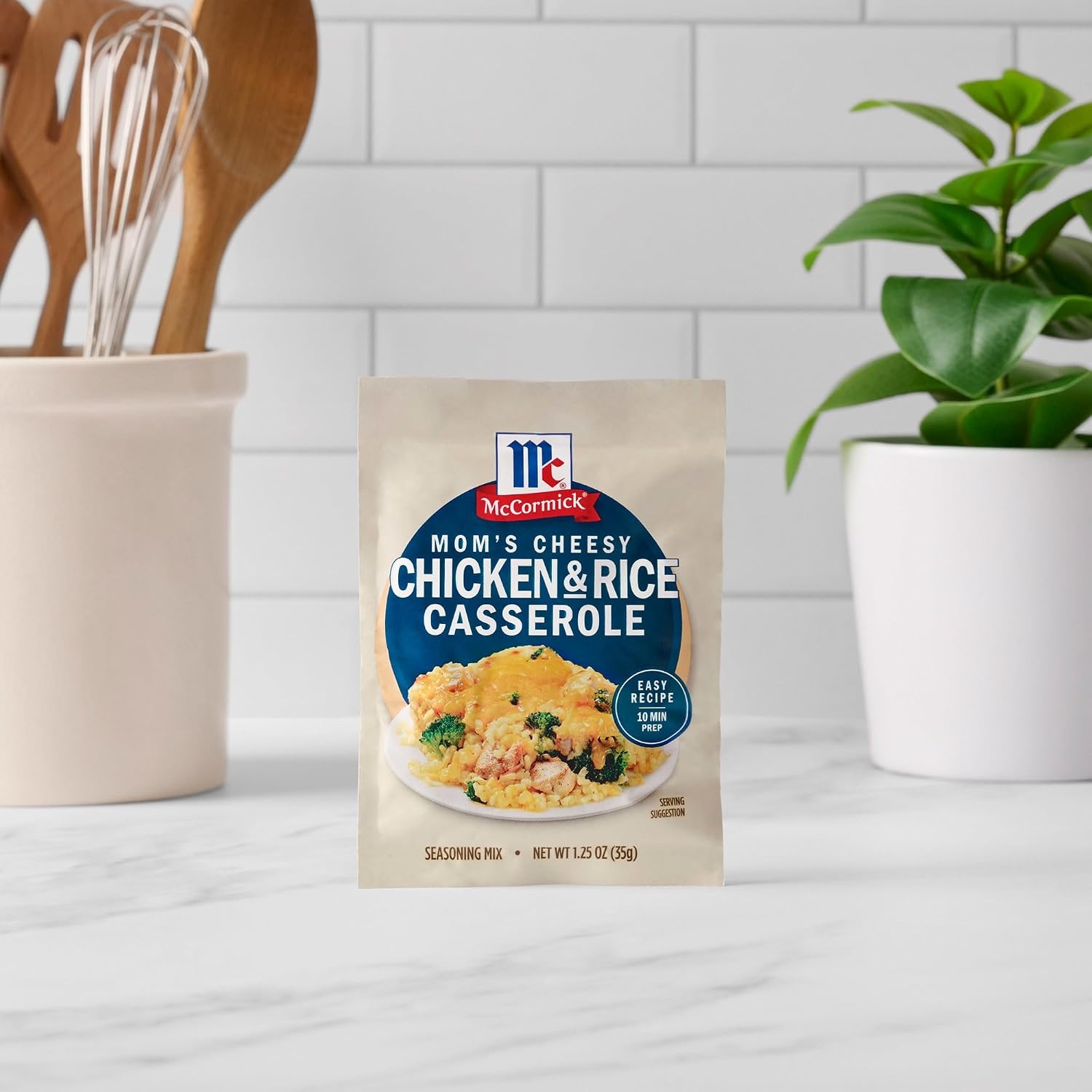 image:imageMcCormick Seasoning Mix Moms Cheesy Chicken amp Rice Casserole No MSG Added Long Grain Rice Cheesy Easy Made with Cheddar Cheese Garlic and McCormick Spices 125 oz Pack of 12