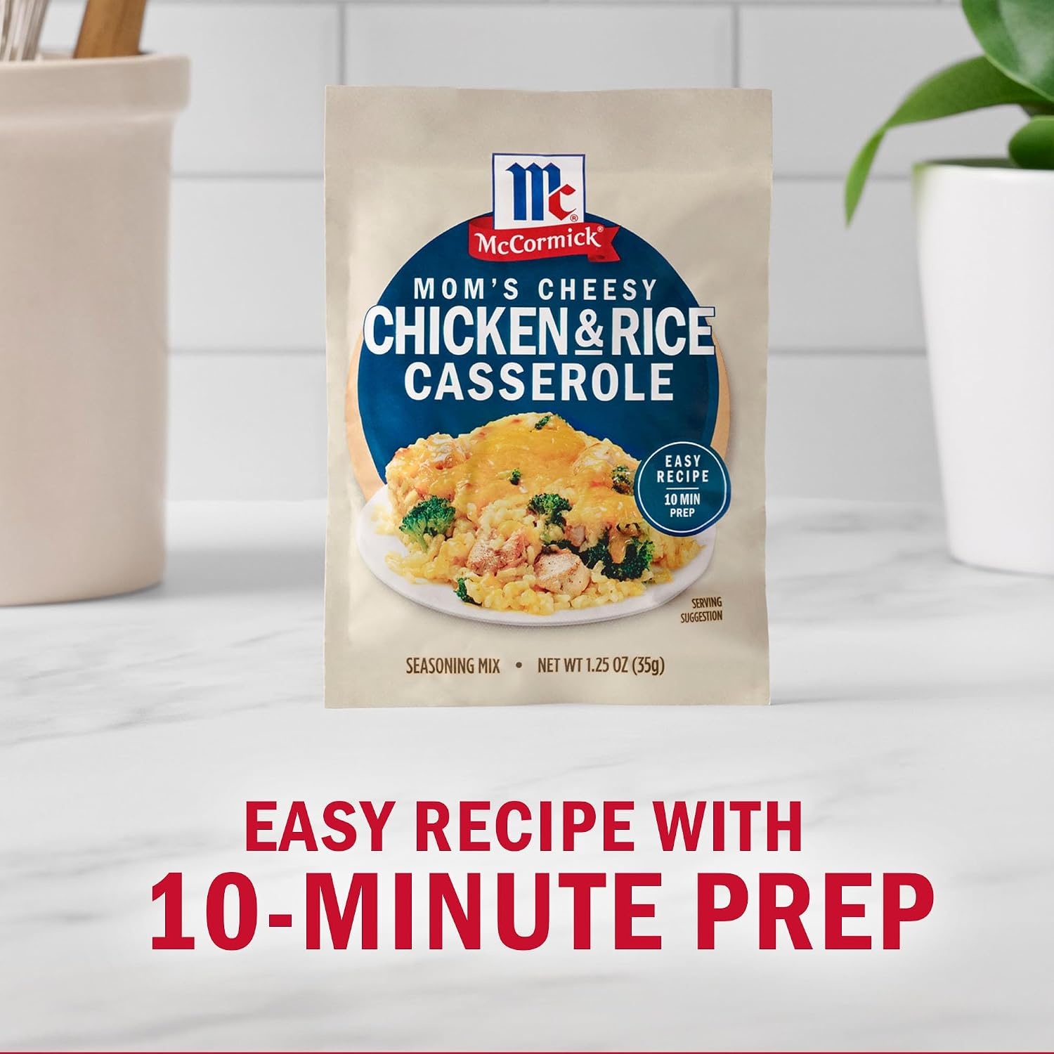 image:imageMcCormick Seasoning Mix Moms Cheesy Chicken amp Rice Casserole No MSG Added Long Grain Rice Cheesy Easy Made with Cheddar Cheese Garlic and McCormick Spices 125 oz Pack of 12