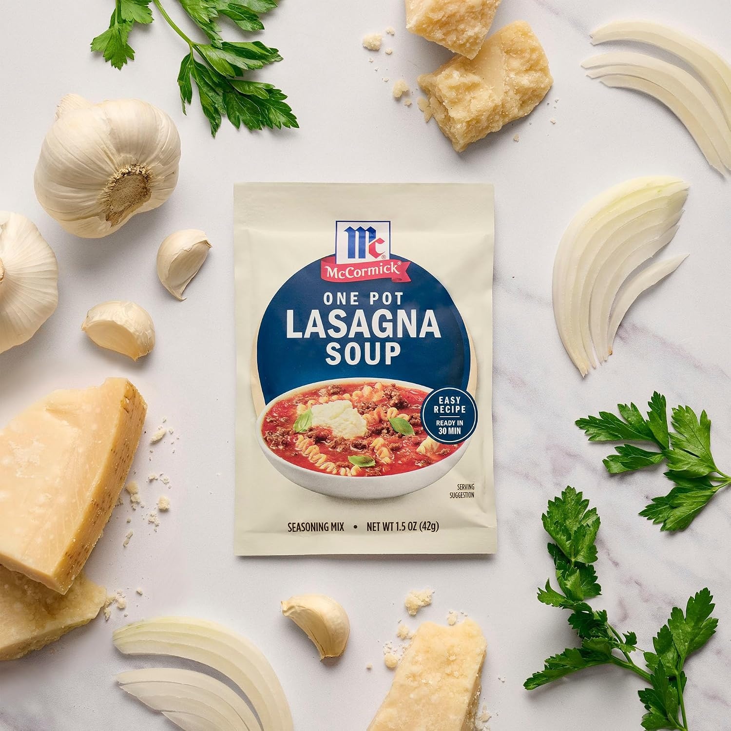 image:imageMcCormick Seasoning Mix One Pot Lasagna Soup Savory and Cheesy Tomato Sauce Made with Garlic Parsley and Parmesan Cheese Easy Weeknight Dinner 15 oz