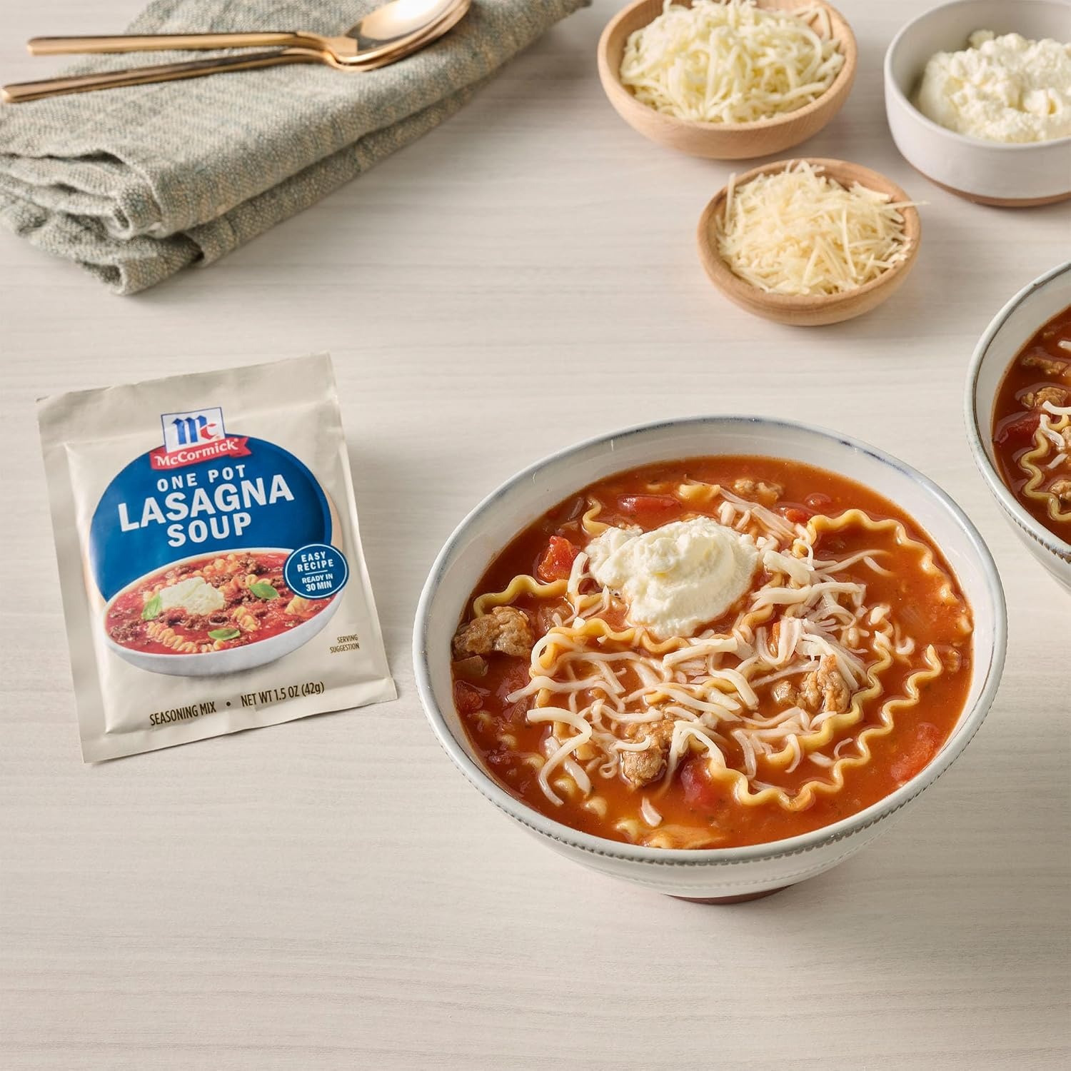 image:imageMcCormick Seasoning Mix One Pot Lasagna Soup Savory and Cheesy Tomato Sauce Made with Garlic Parsley and Parmesan Cheese Easy Weeknight Dinner 15 oz Pack of 12