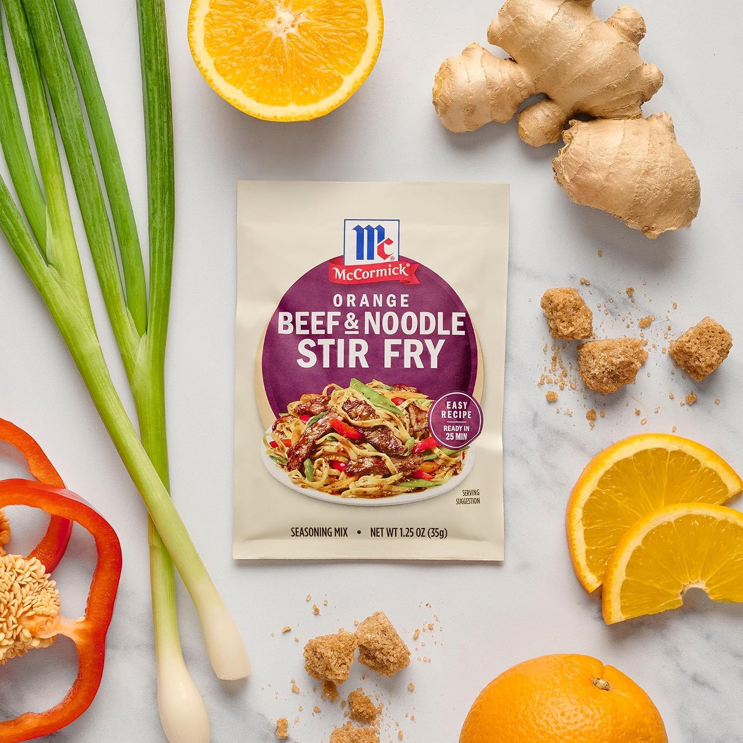 image:imageMcCormick Seasoning Mix Orange Beef amp Noodle Stir Fry Lo Mein Soy Sauce Orange Ginger Use with Beef Chicken Vegetables Noodles and More 125 oz