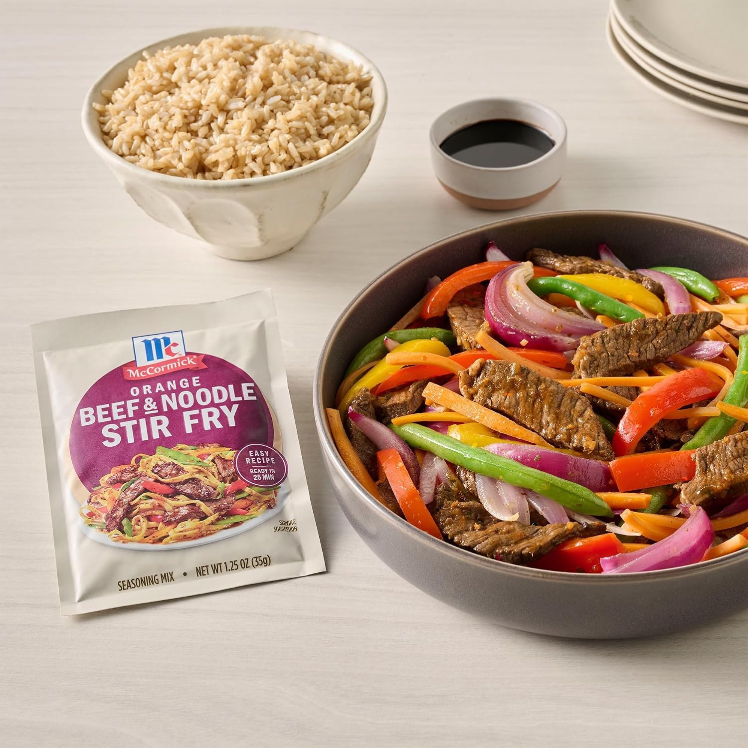 image:imageMcCormick Seasoning Mix Orange Beef amp Noodle Stir Fry Lo Mein Soy Sauce Orange Ginger Use with Beef Chicken Vegetables Noodles and More 125 oz Pack of 12