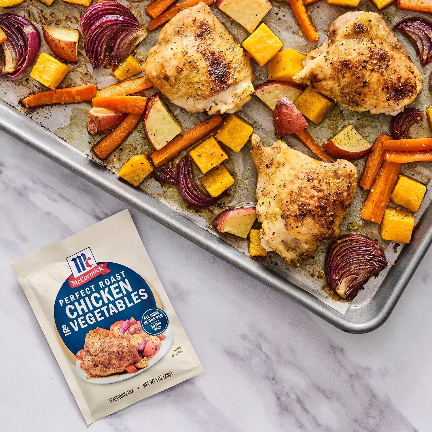 image:imageMcCormick Seasoning Mix Perfect Roast Chicken amp Vegetables No MSG Added Whole Chicken Fresh Veggies Savory Great for Sunday Roast Dinner with All the Sides 1 oz Pack of 12