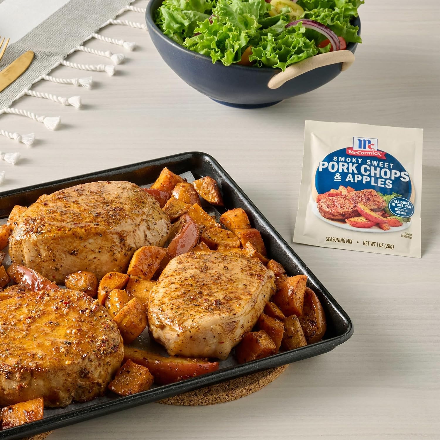 image:imageMcCormick Seasoning Mix Smoky Sweet Pork Chops amp Apples Hearty Brown Sugar Bourbon Hickory Savory Yet Sweet Weeknight Dinner in 45 Minutes 1 oz