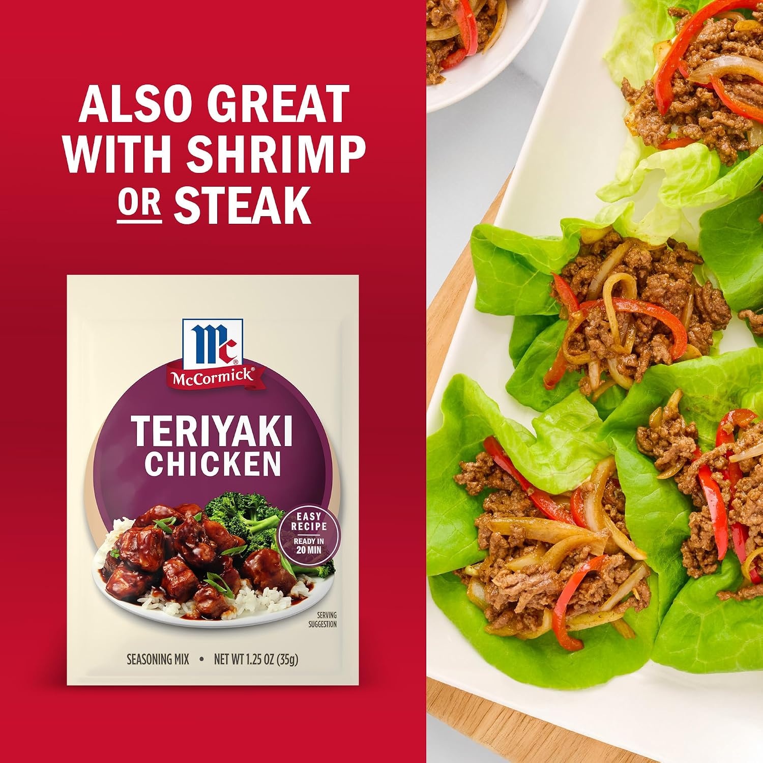 image:imageMcCormick Seasoning Mix Teriyaki Chicken Seasoning Mix Quick and Easy 20Minute Meal Convenient amp Delicious Flavor Prepare with Chicken Steak or Shrimp 125 oz