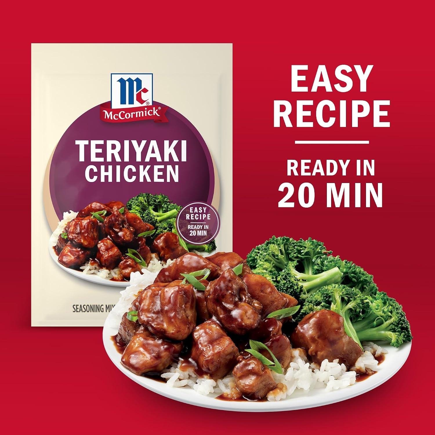image:imageMcCormick Seasoning Mix Teriyaki Chicken Seasoning Mix Quick and Easy 20Minute Meal Convenient amp Delicious Flavor Prepare with Chicken Steak or Shrimp 125 oz