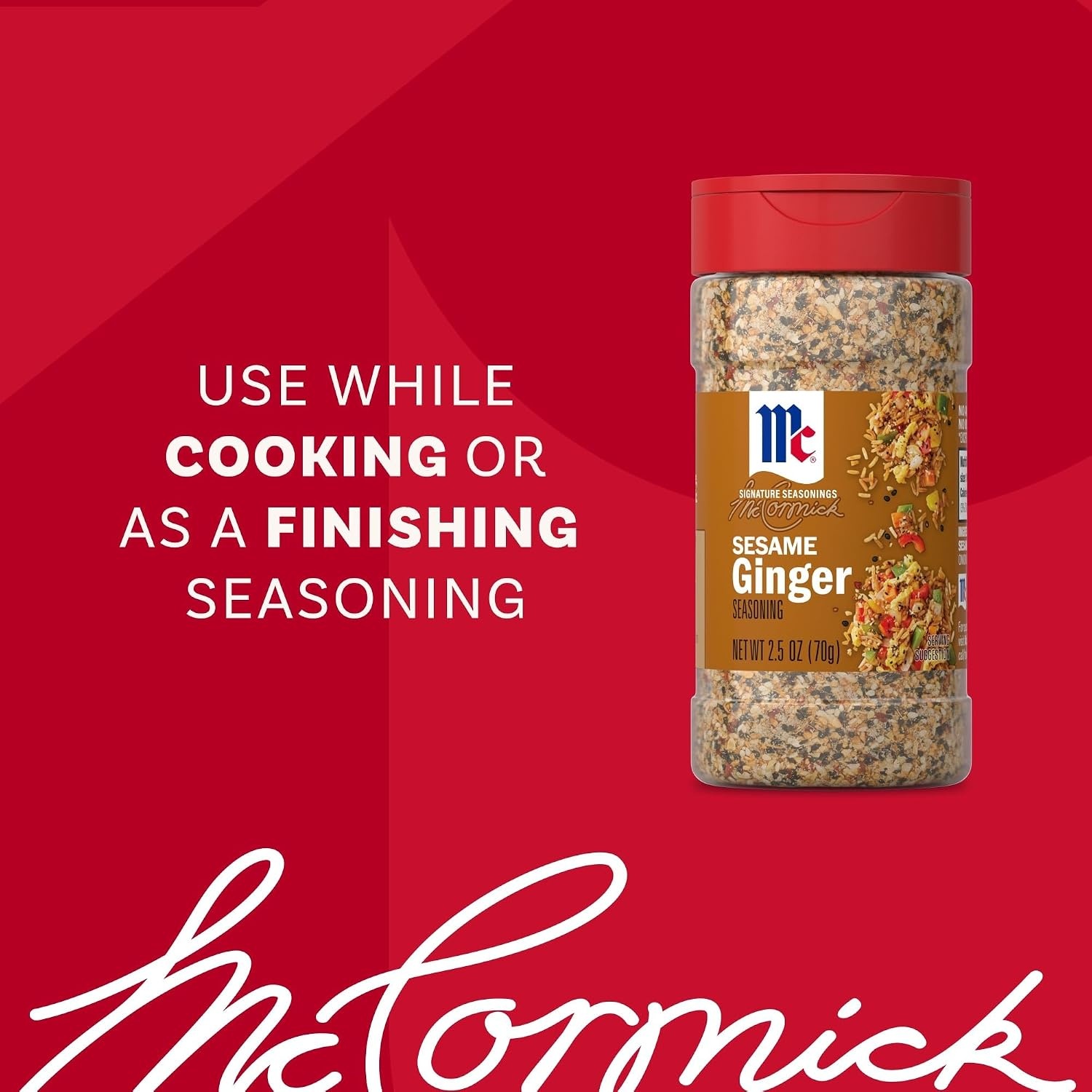 image:imageMcCormick Seasoning Sesame Ginger Signature Seasonings Crunchy Umami Flavor Shake On For StirFries Rice Dishes Grilled Meats amp More No Artificial Flavors No MSG Added 25 oz