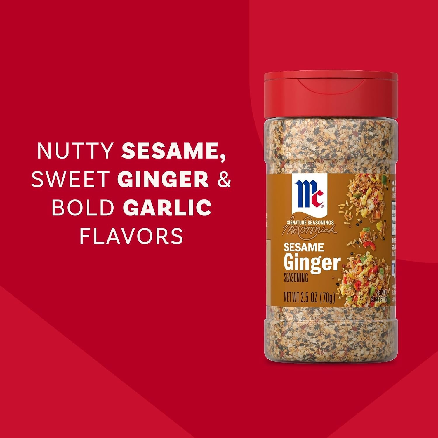 image:imageMcCormick Seasoning Sesame Ginger Signature Seasonings Crunchy Umami Flavor Shake On For StirFries Rice Dishes Grilled Meats amp More No Artificial Flavors No MSG Added 25 oz