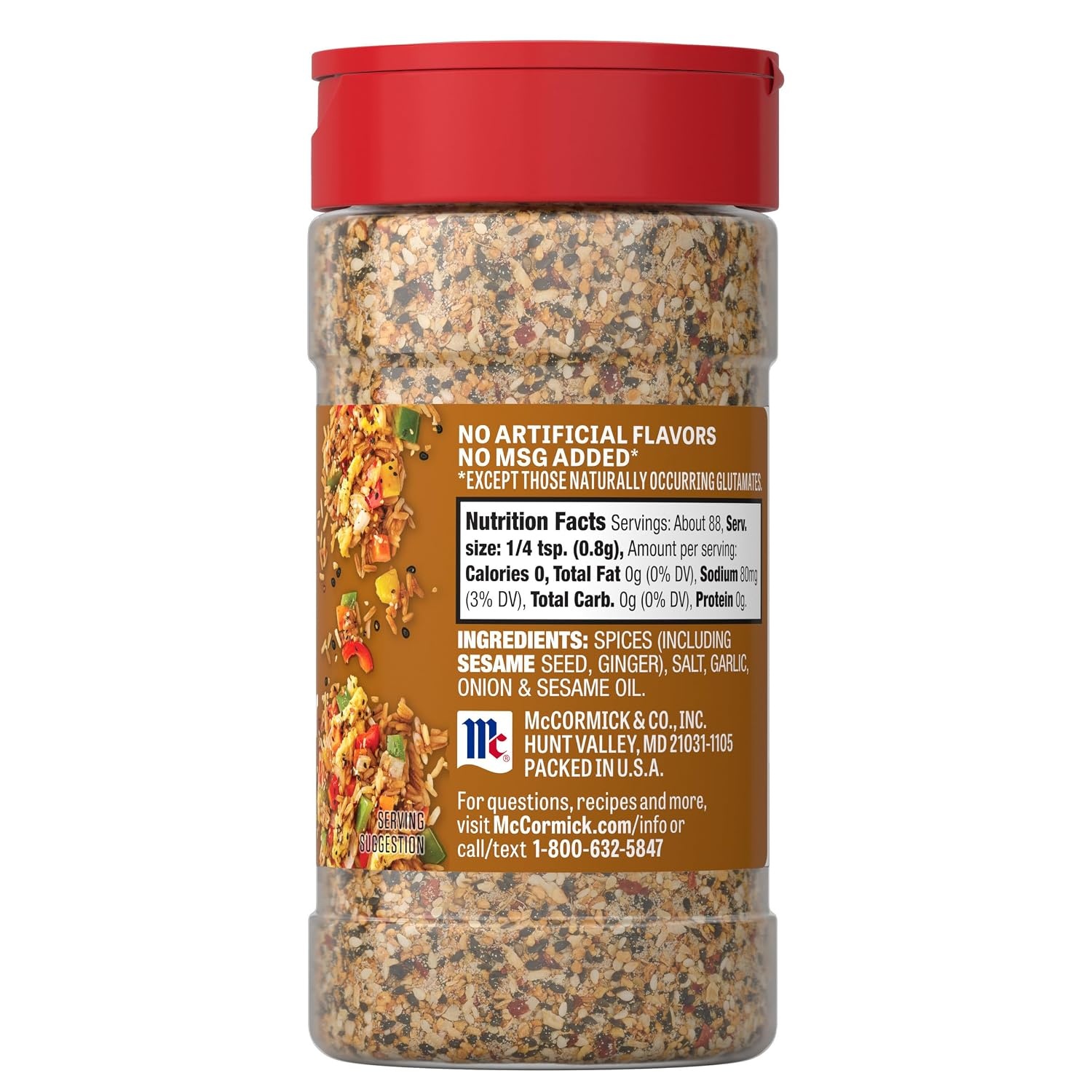 image:imageMcCormick Seasoning Sesame Ginger Signature Seasonings Crunchy Umami Flavor Shake On For StirFries Rice Dishes Grilled Meats amp More No Artificial Flavors No MSG Added 25 oz