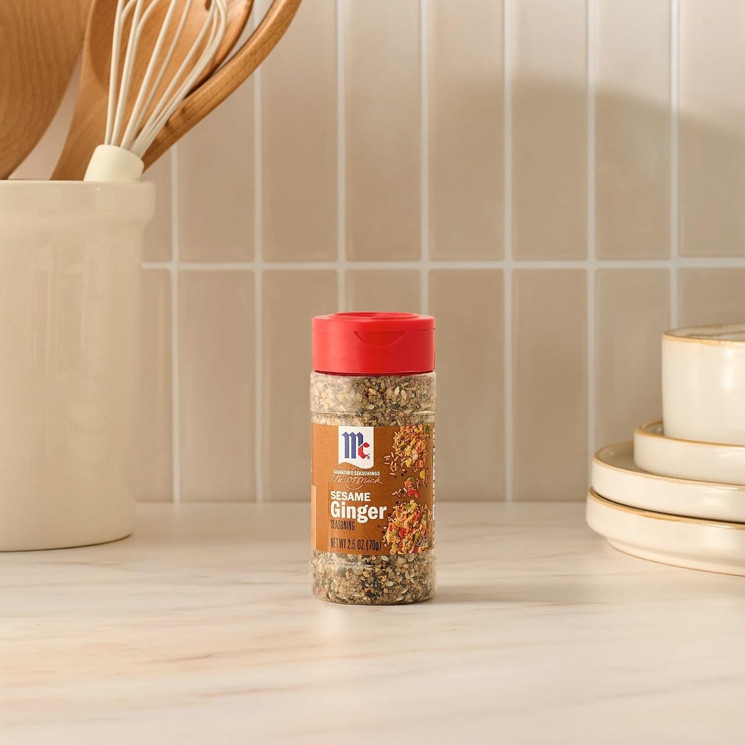 image:imageMcCormick Seasoning Sesame Ginger Signature Seasonings Crunchy Umami Flavor Shake On For StirFries Rice Dishes Grilled Meats amp More No Artificial Flavors No MSG Added 25 oz