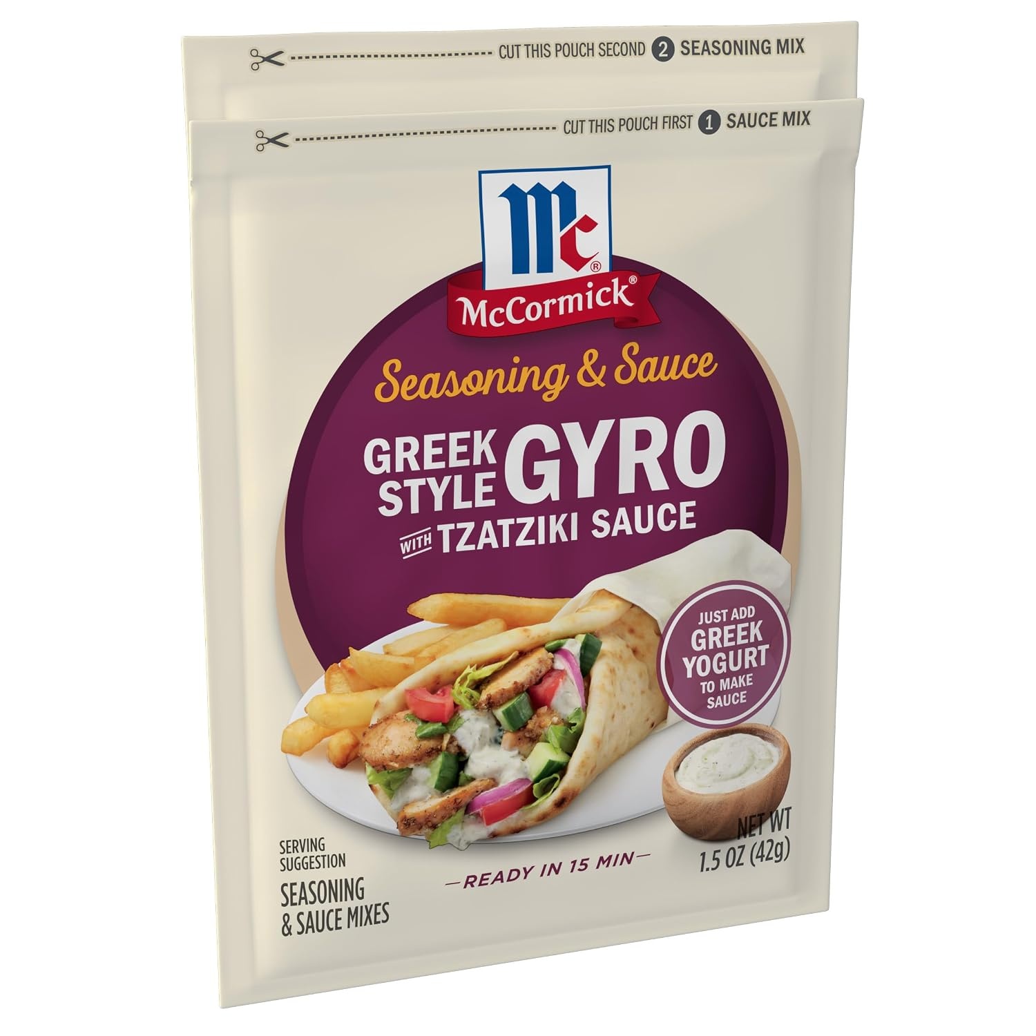 image:imageMcCormick Shawarma Pita Seasoning with Garlic Sauce Mix 137 oz Pack of 6Greek Style Gyro