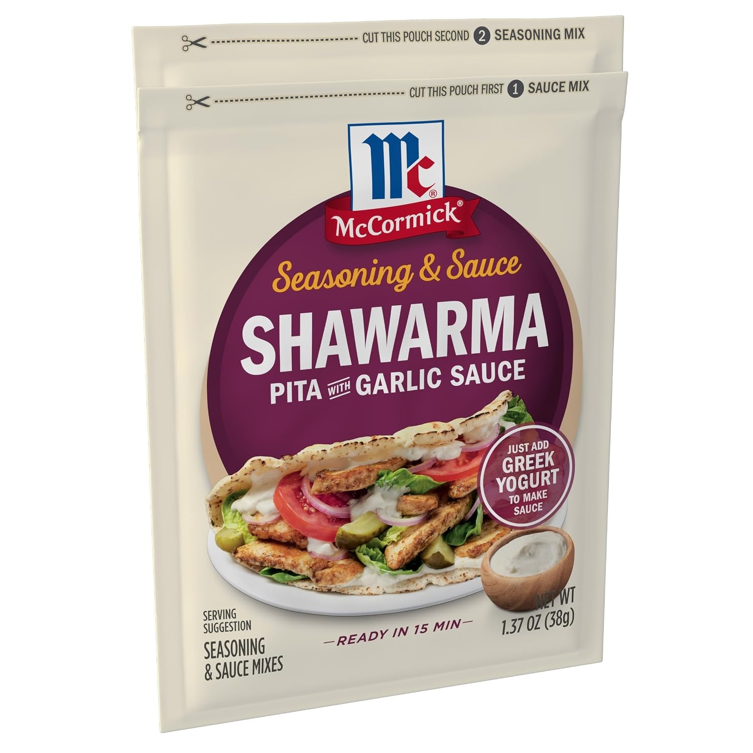 image:imageMcCormick Shawarma Pita Seasoning with Garlic Sauce Mix 137 oz Pack of 6Shawarma Pita