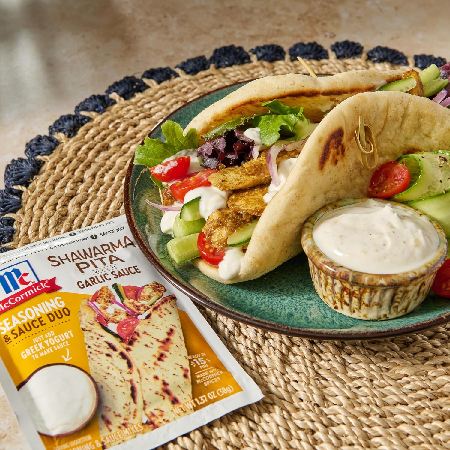 image:imageMcCormick Shawarma Pita Seasoning with Garlic Sauce Mix 137 oz Pack of 6Variety Pack