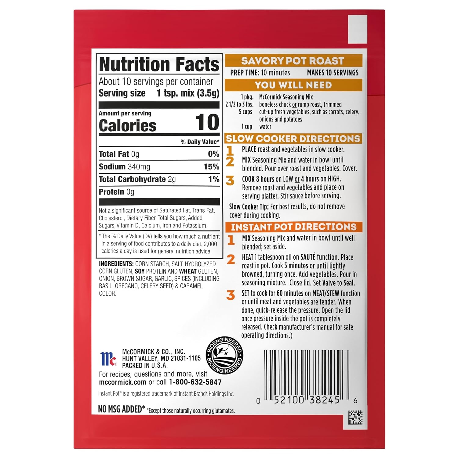image:imageMcCormick Slow Cooker Savory Pot Roast Seasoning Mix 13 Oz Pack of 113 Ounce Pack of 1