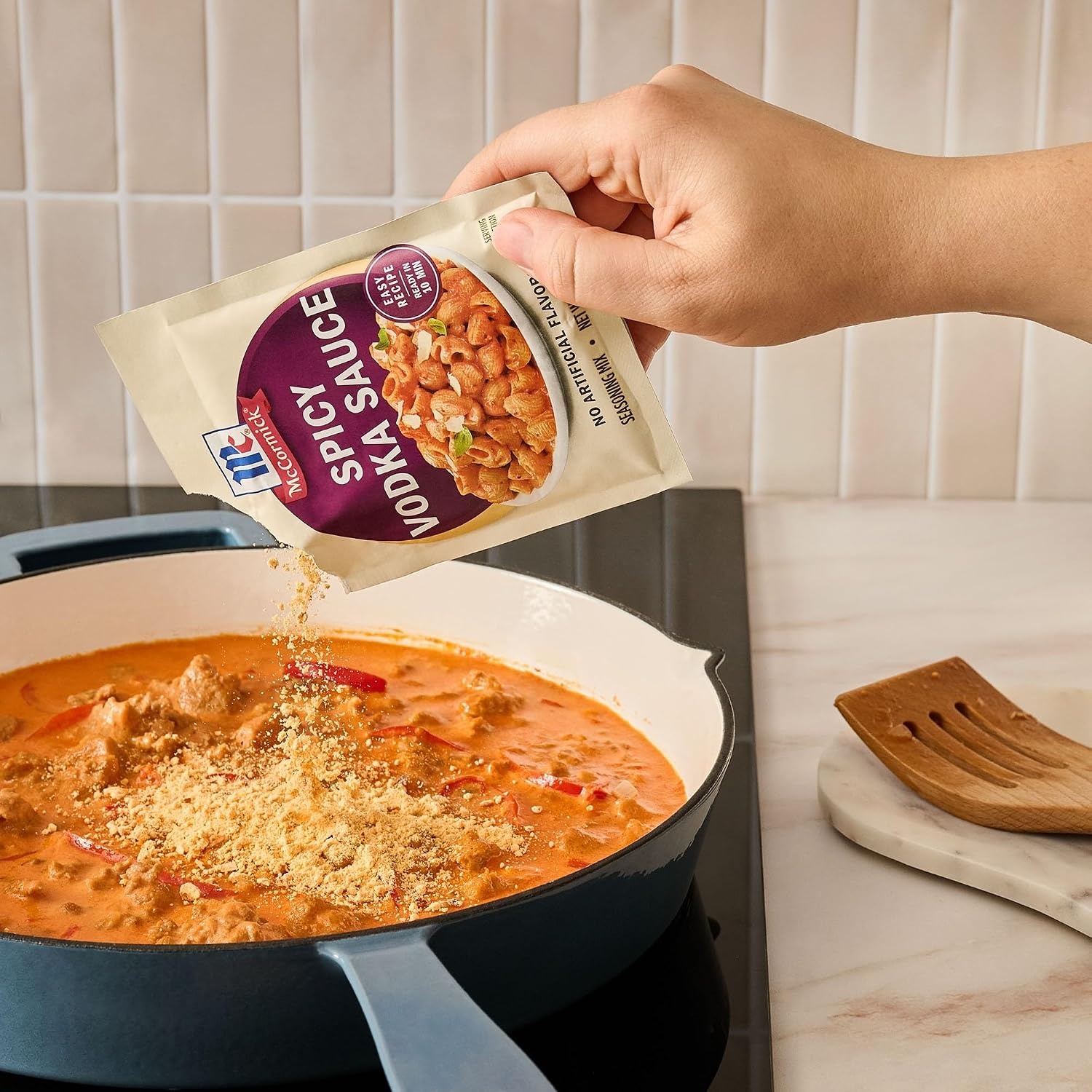 image:imageMcCormick Spicy Vodka Sauce Seasoning Mix Rich amp Creamy 3Ingredient Sauce Easy Recipe Ready in 10 Minutes Enjoy with Cooked Pasta No Artificial Flavors Makes 4 Servings 1 oz